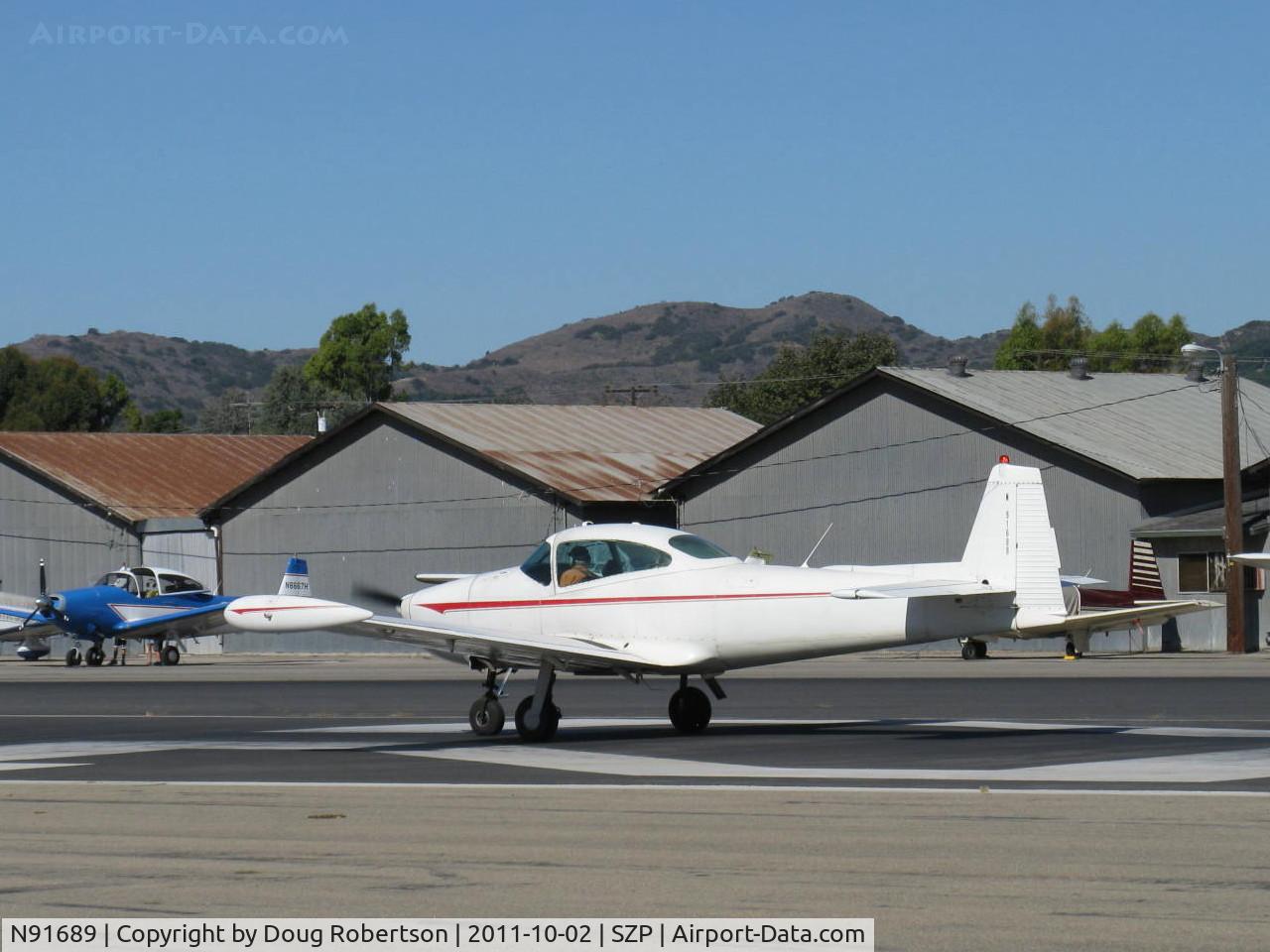N91689, 1946 North American Navion (NA-145) C/N NAV-4-431, 1946 North American NAVION, Continental E-225 upgrade, Young Eagles Flight, takeoff roll Rwy 22