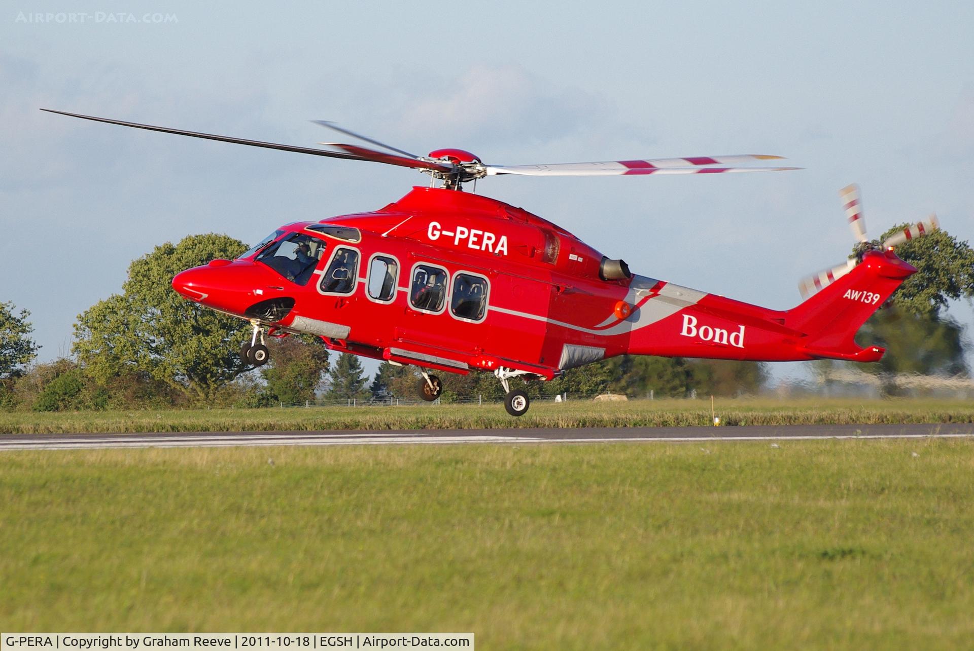 G-PERA, 2010 AgustaWestland AW-139 C/N 31322, About to depart.