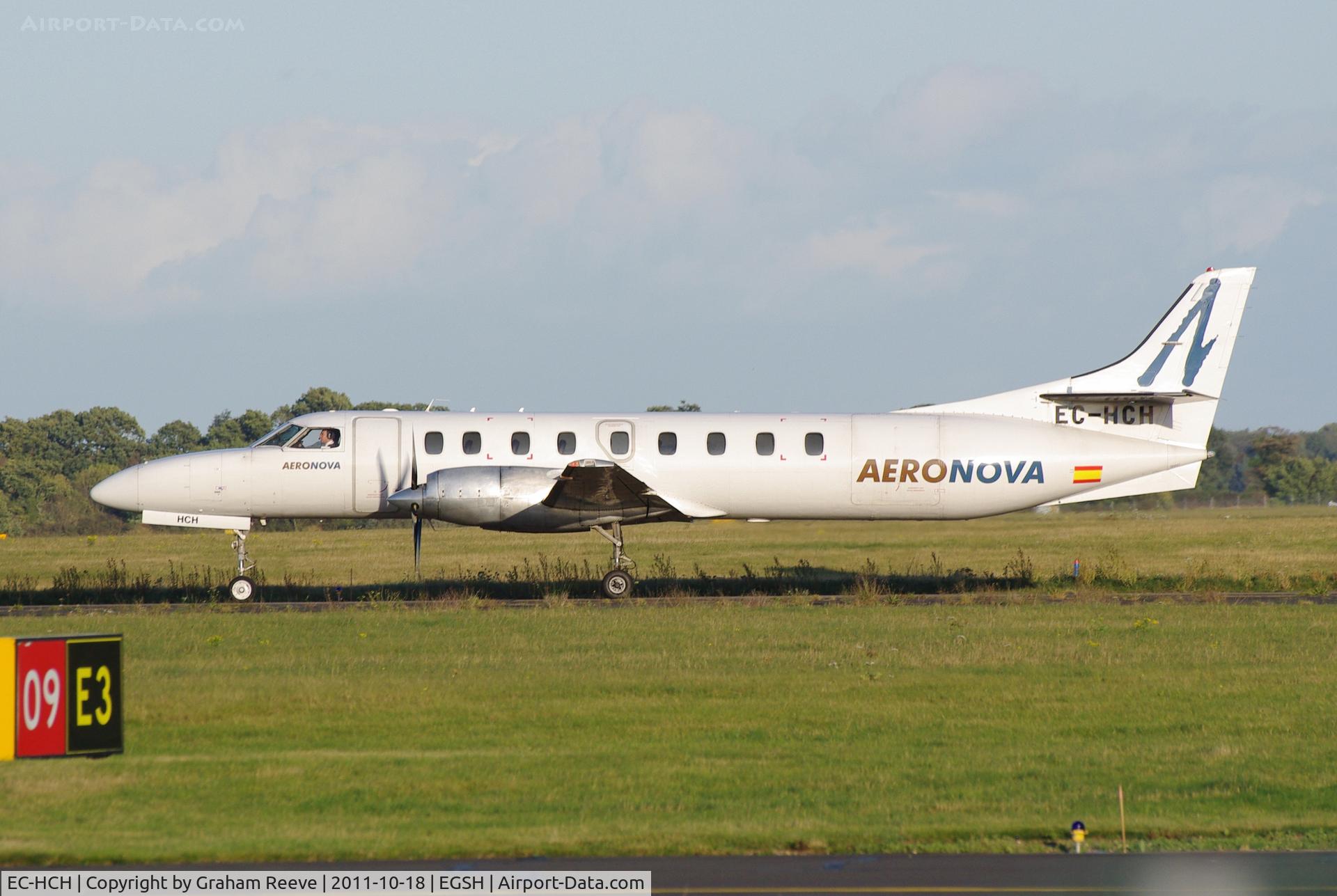 EC-HCH, 1986 Swearingen SA-226T Metro III C/N AC-658B, About to depart.