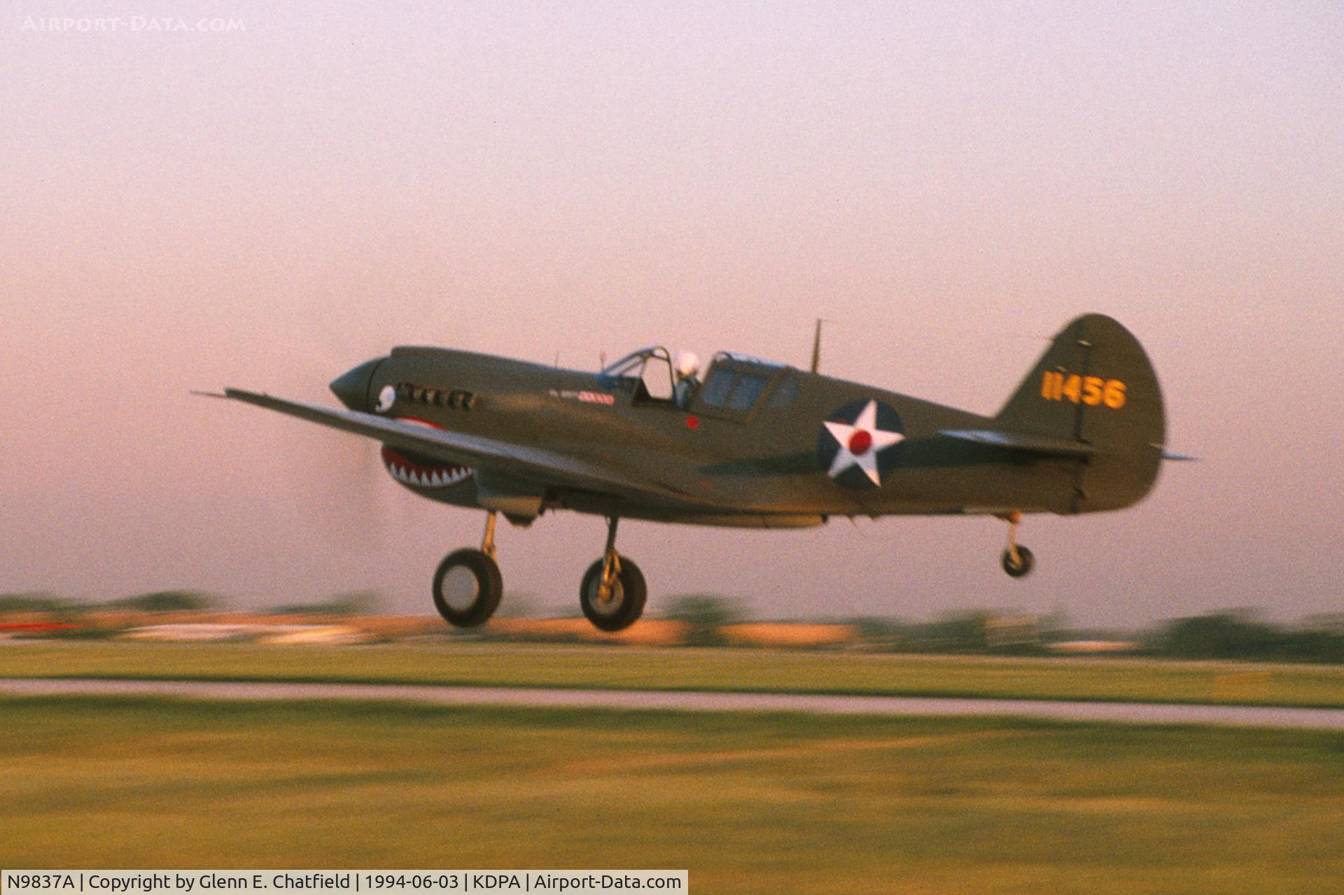 N9837A, 1944 Curtiss P-40N Warhawk C/N 33108, Departing Runway 10
