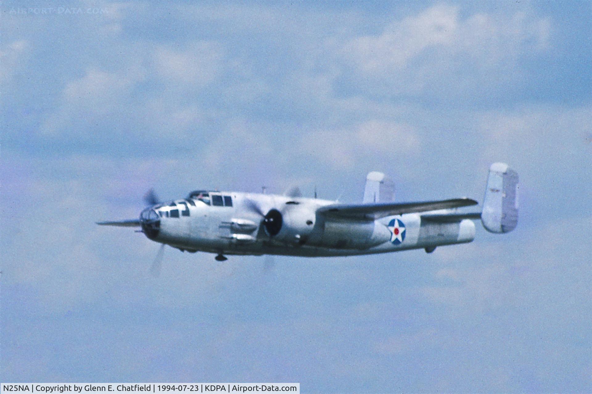 N25NA, 1944 North American B-25J Mitchell Mitchell C/N 108-47479, Flying over Runway 1L