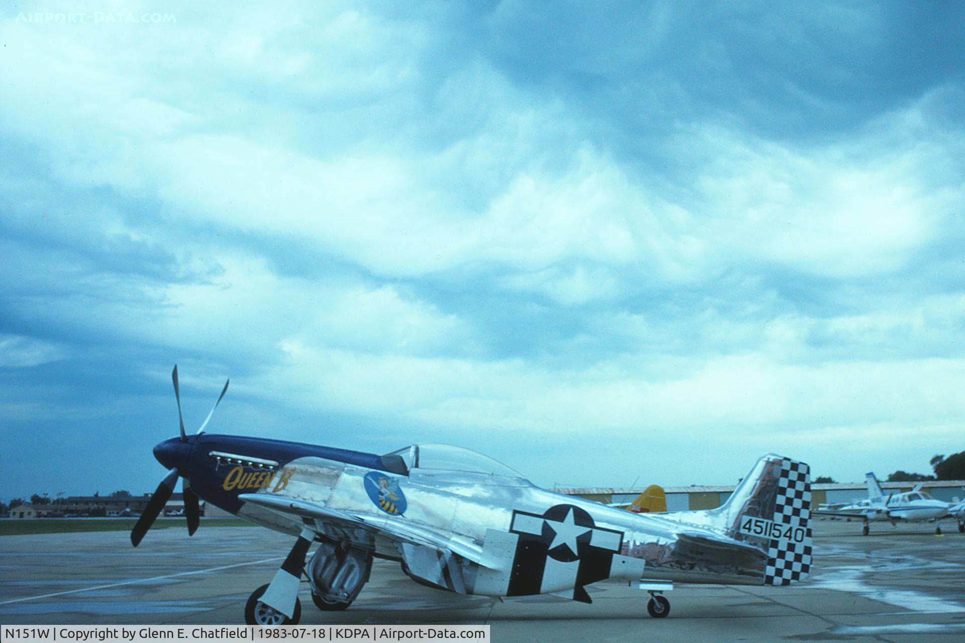 N151W, 1945 North American F-51D Mustang C/N 124-48293, On the JA Ramp waiting out the storm