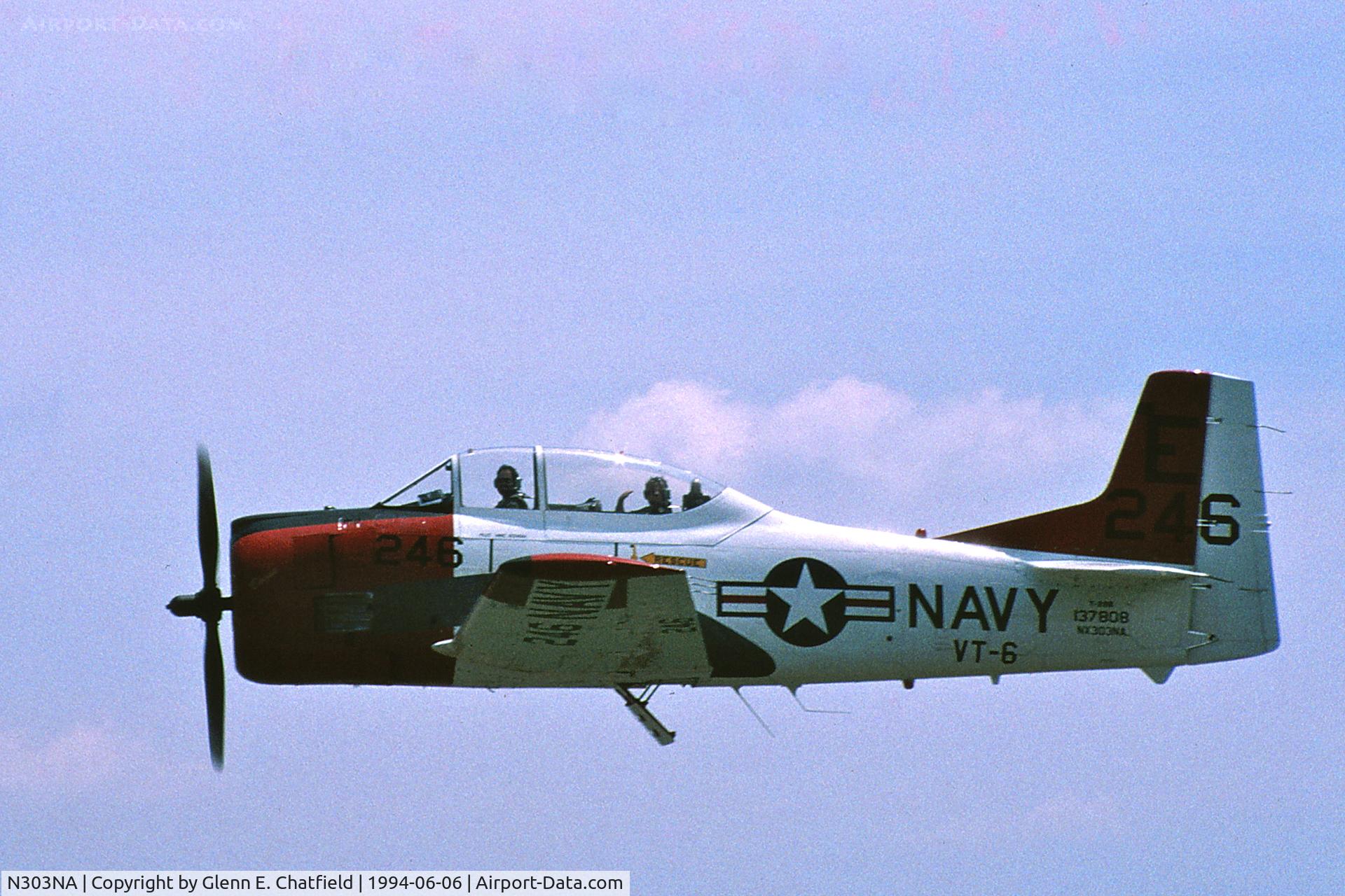 N303NA, 1954 North American T-28B C/N 137808, Flying over the Chicago area, seen from the turret position of a TBM-3