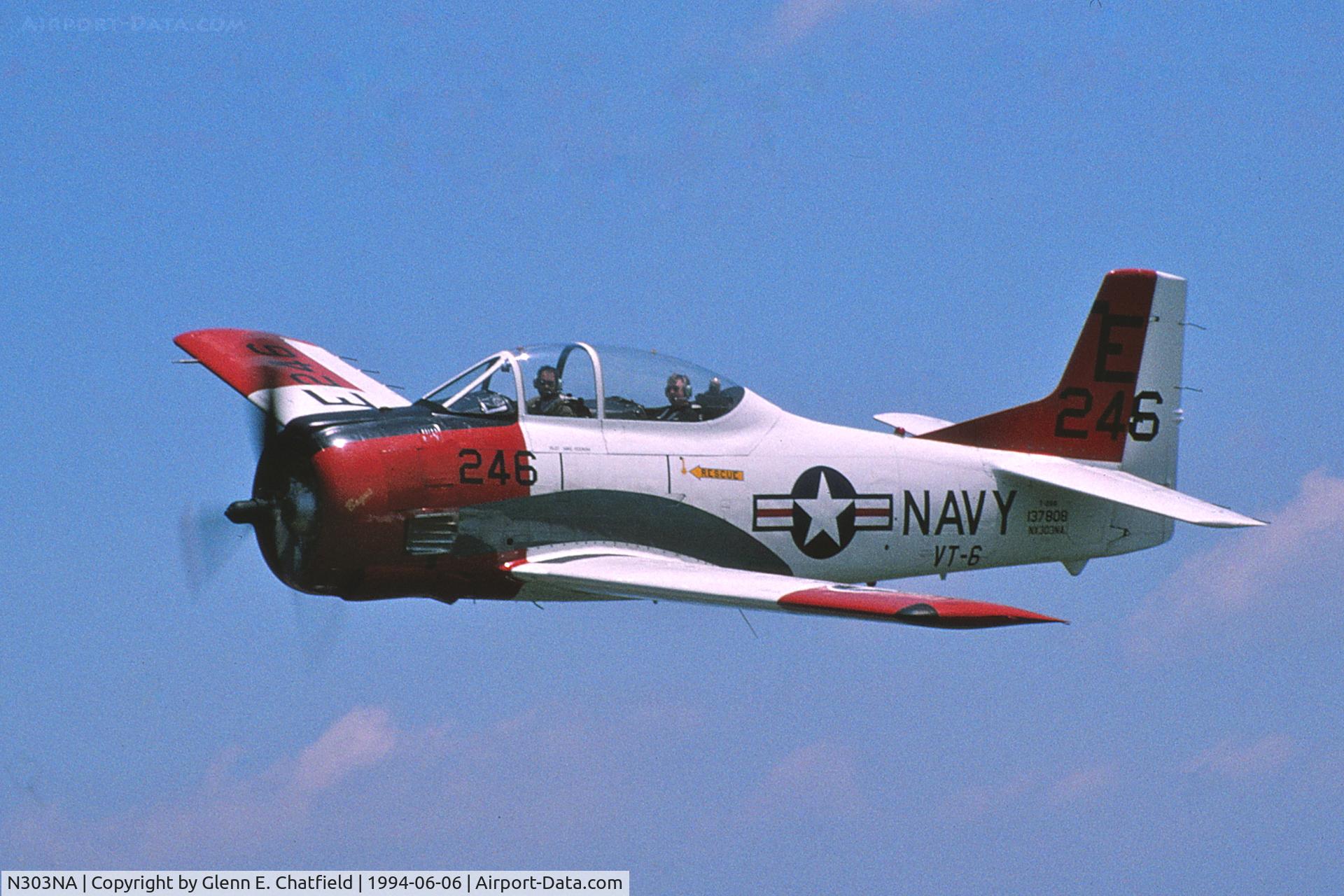 N303NA, 1954 North American T-28B C/N 137808, Flying over the Chicago area, seen from the turret position of a TBM-3