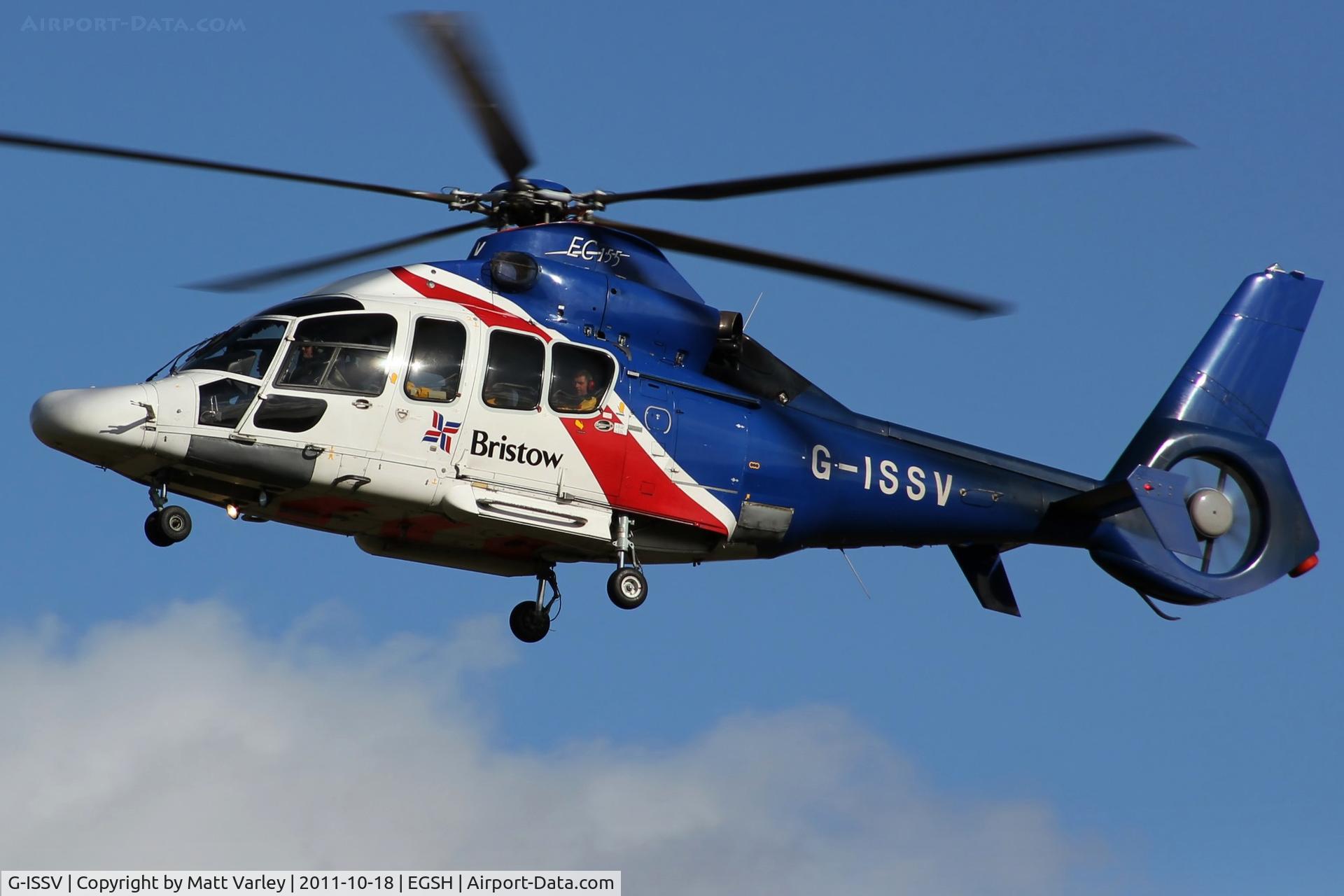 G-ISSV, 2006 Eurocopter EC-155B-1 C/N 6757, Bristow 511 arriving at EGSH.