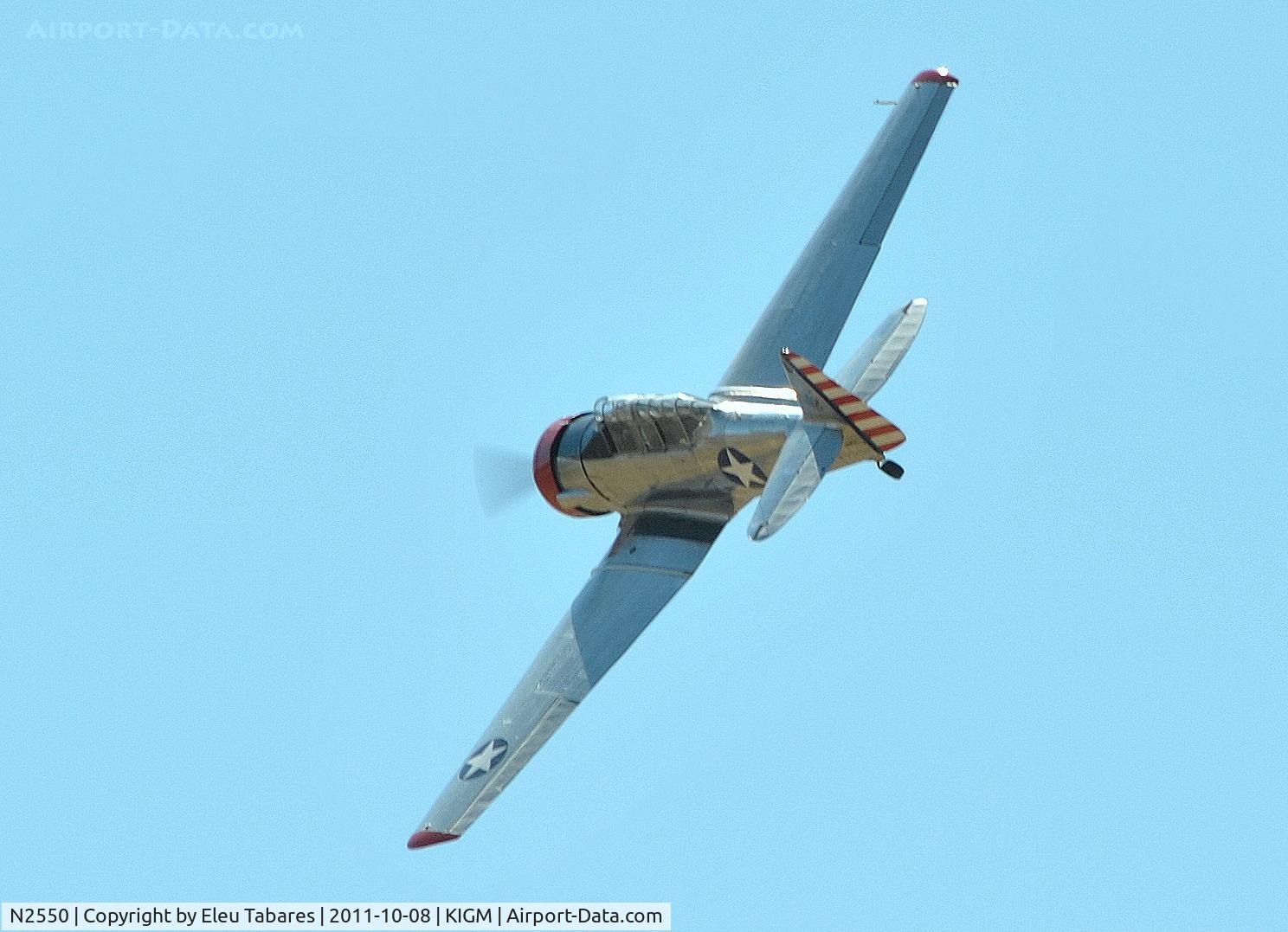 N2550, 1985 North American SNJ-5 Texan C/N 43683, Taken during the 2011 Kingman Air Show in Kingman, Arizona.