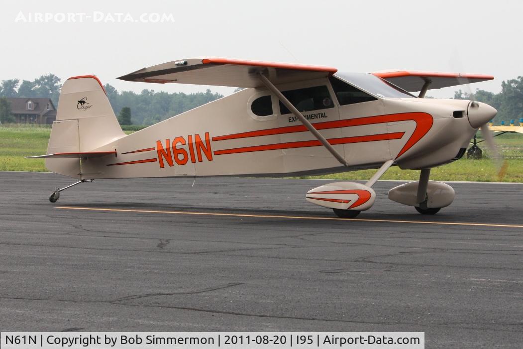 N61N, 1961 White COUGAR C/N RW-1, Taxi testing on the ramp in Kenton, Ohio