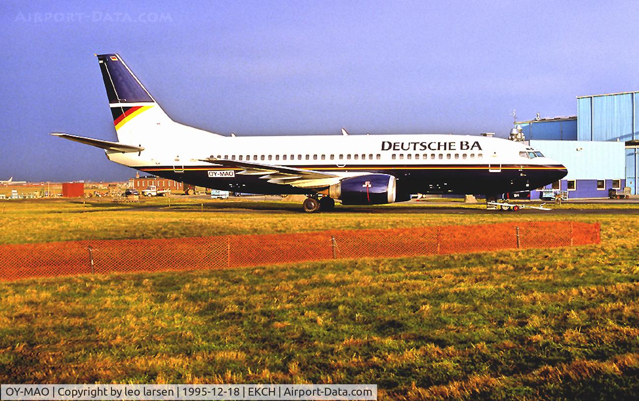 OY-MAO, 1994 Boeing 737-3L9 C/N 27336, CPH Kastrup 18.12.95 before lease to
Deutsche BA