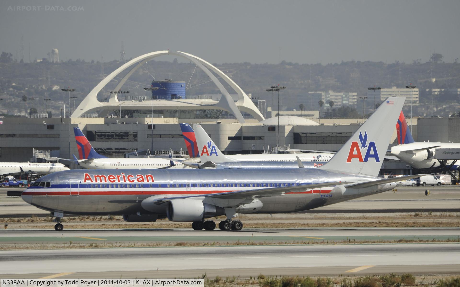 N338AA, 1987 Boeing 767-223 C/N 22335, Arriving at LAX