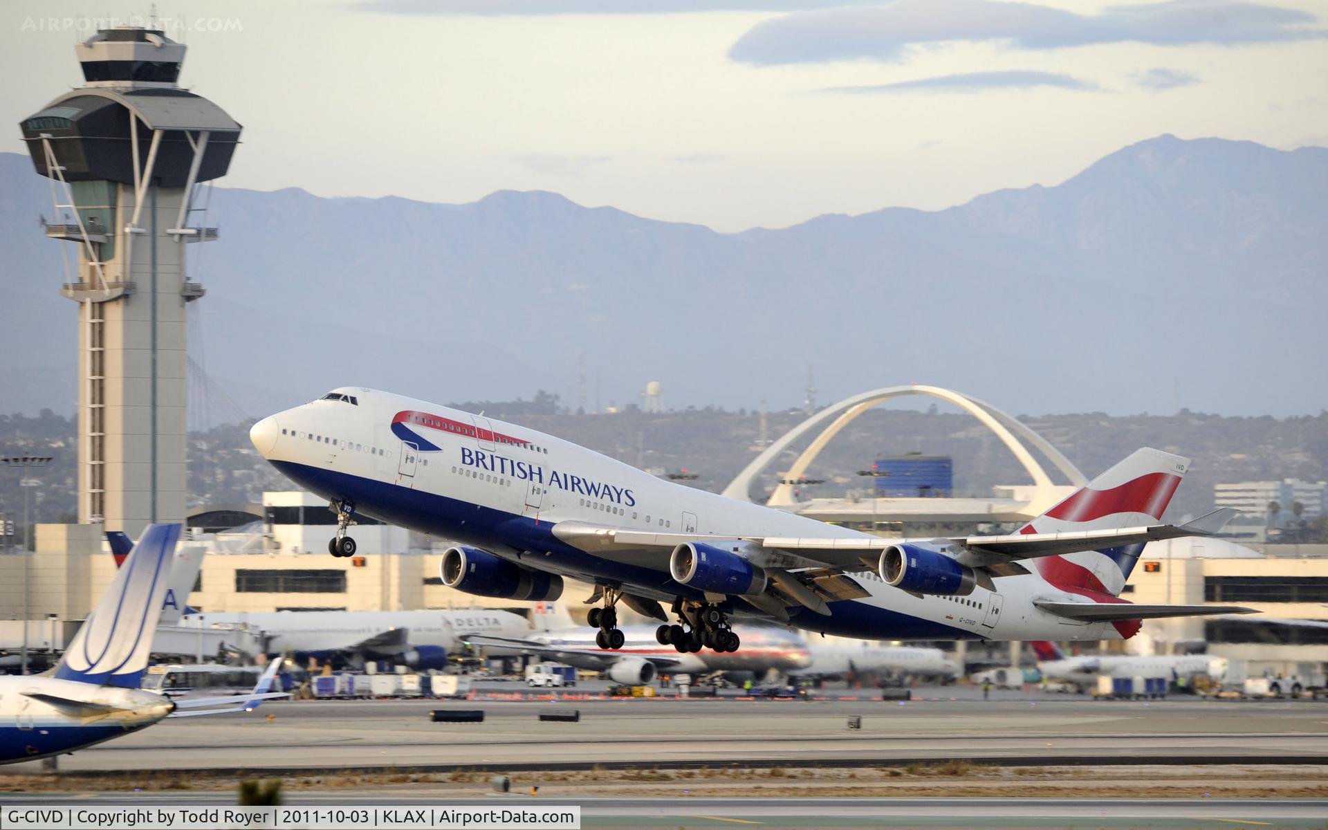 G-CIVD, 1994 Boeing 747-436 C/N 27349, Departing LAX