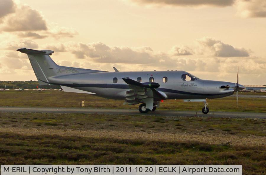 M-ERIL, 2010 Pilatus PC-12/47E C/N 1240, Awaiting take-off clearance
