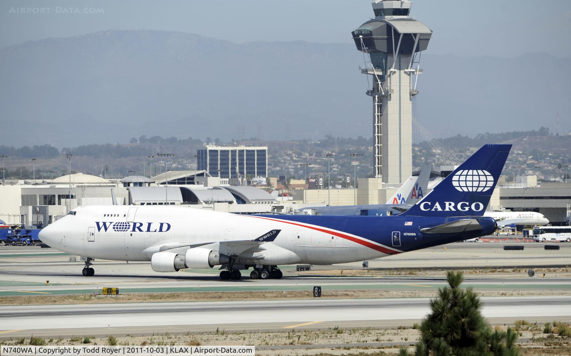 N740WA, 1993 Boeing 747-4H6 C/N 25700, Arriving at LAX
