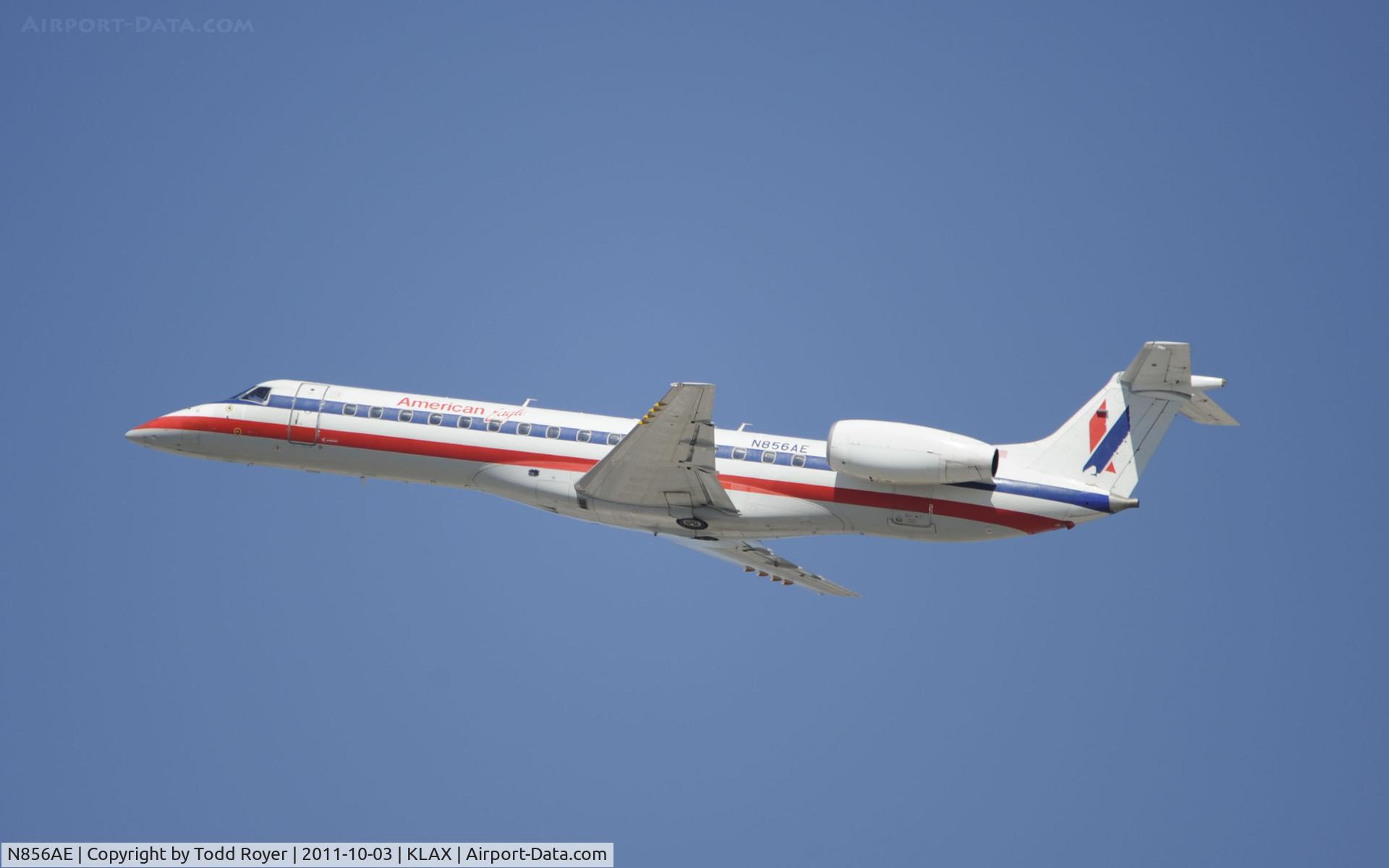 N856AE, 2003 Embraer ERJ-140LR (EMB-135KL) C/N 145748, Departing LAX