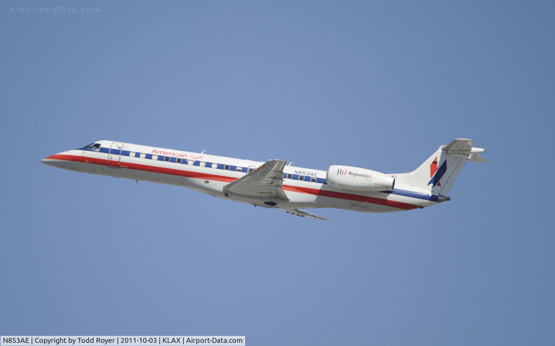 N853AE, 2003 Embraer ERJ-140LR (EMB-135KL) C/N 145742, Departing LAX