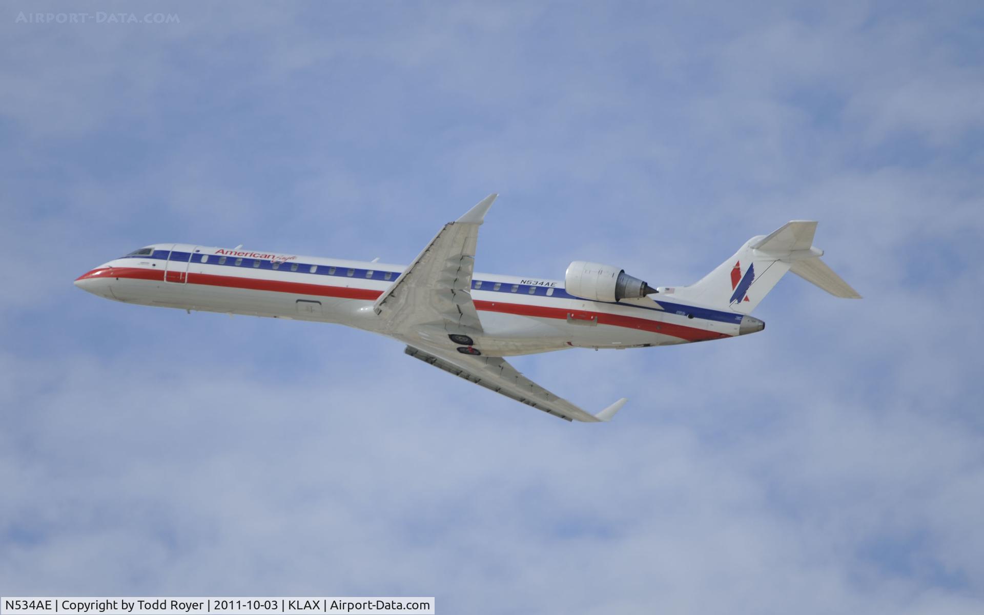 N534AE, 2010 Bombardier CRJ-702 (CL-600-2C10) Regional Jet C/N 10312, Departing LAX