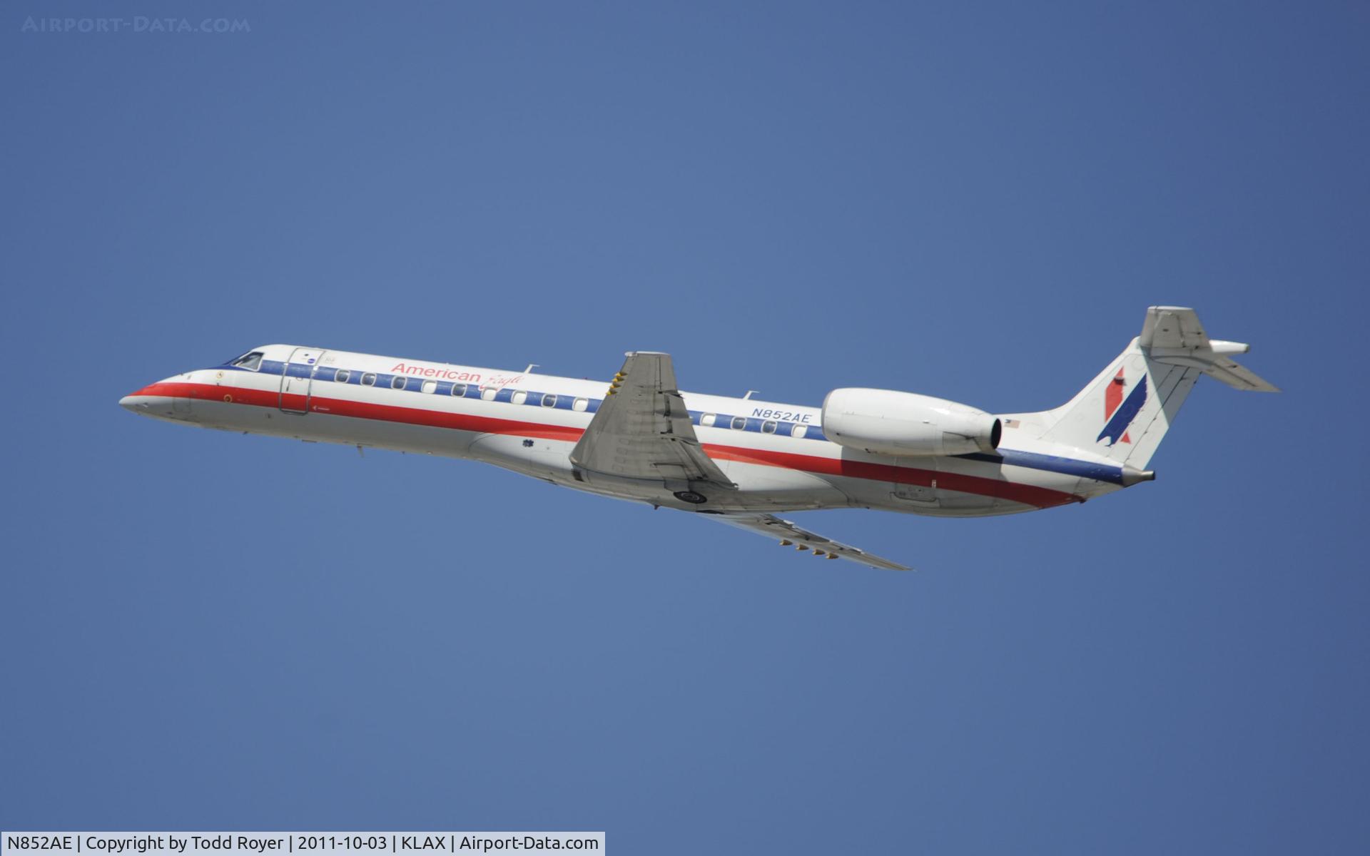 N852AE, 2003 Embraer ERJ-140LR (EMB-135KL) C/N 145736, Departing LAX