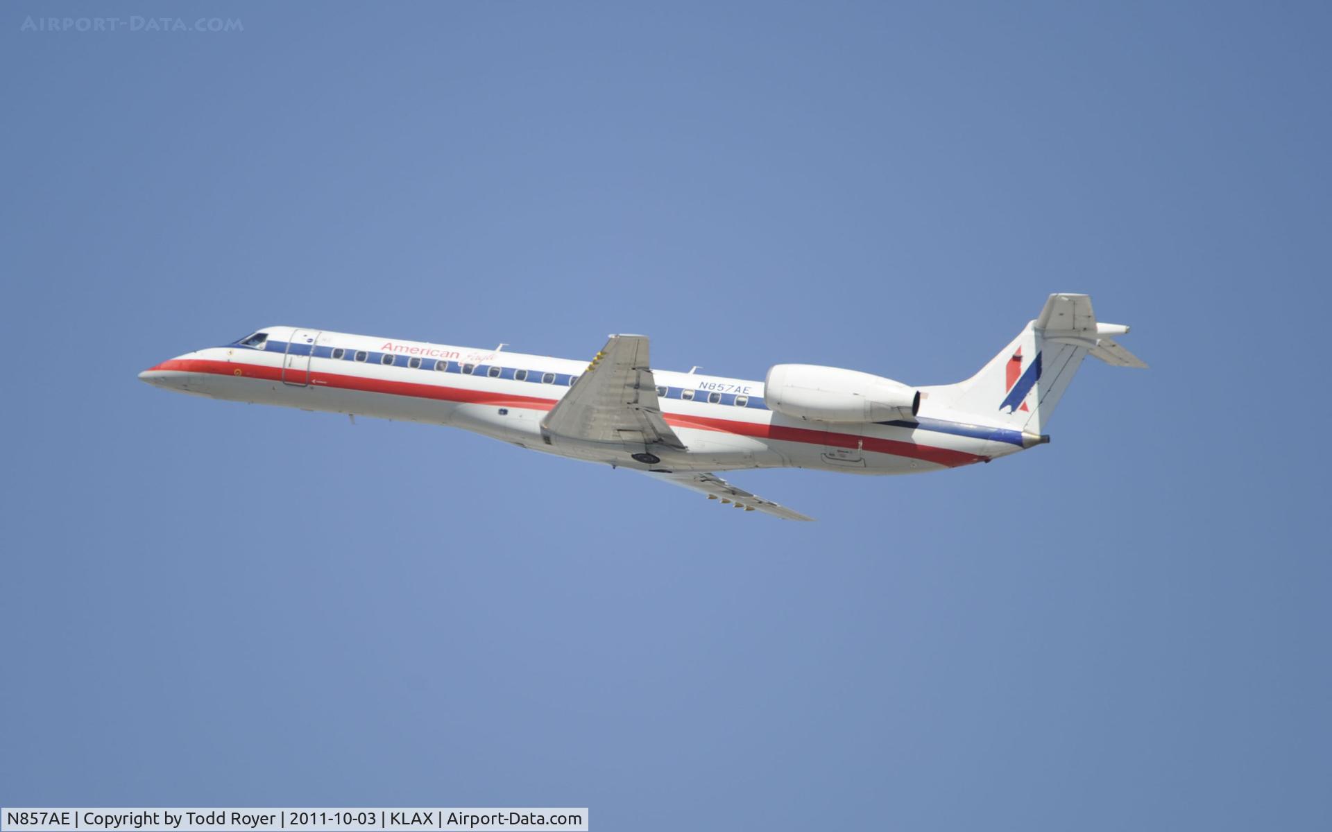N857AE, 2003 Embraer ERJ-140LR (EMB-135KL) C/N 145752, Departing LAX