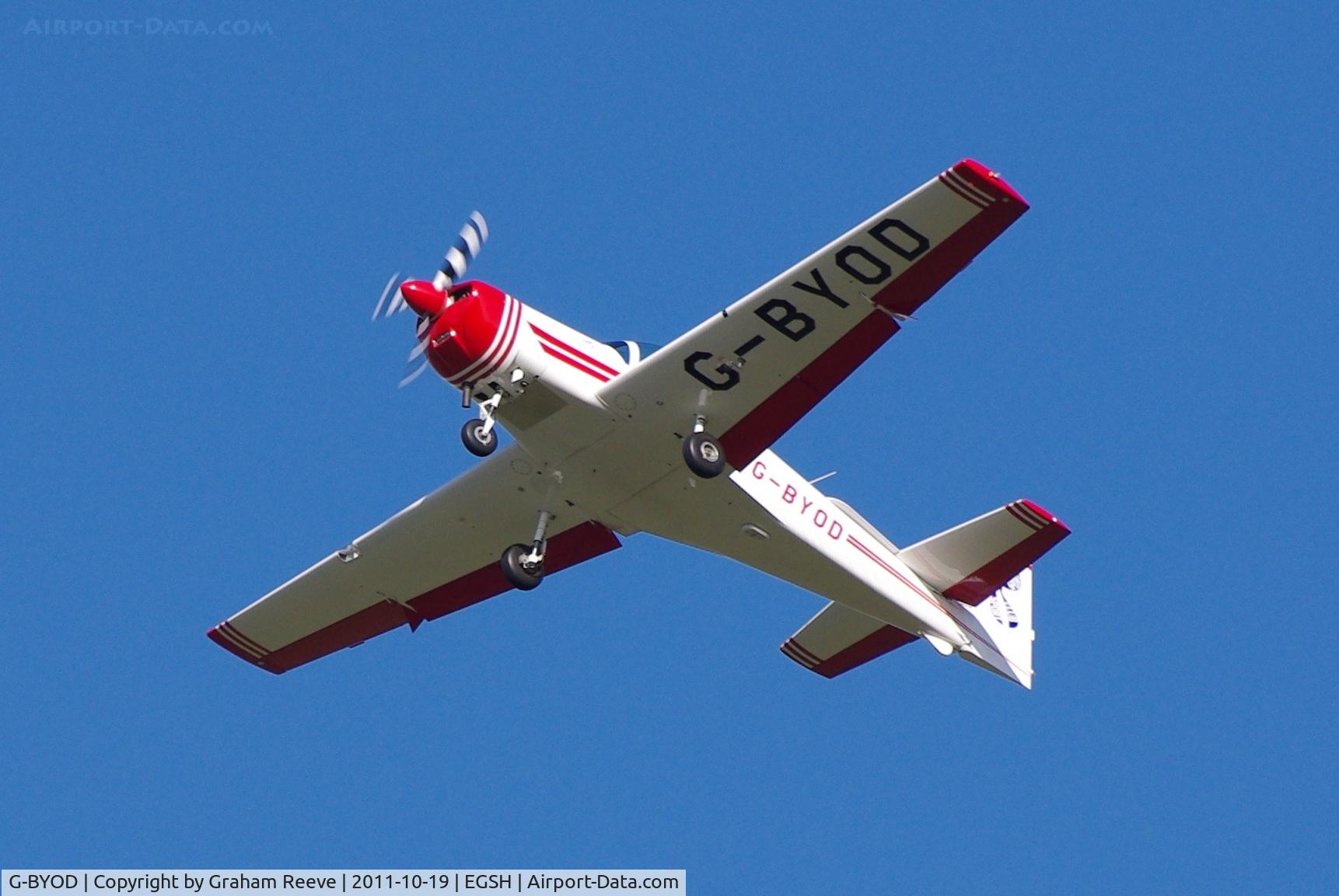 G-BYOD, 2001 Slingsby T-67M-200 Firefly C/N 2265, Departing from Norwich.
