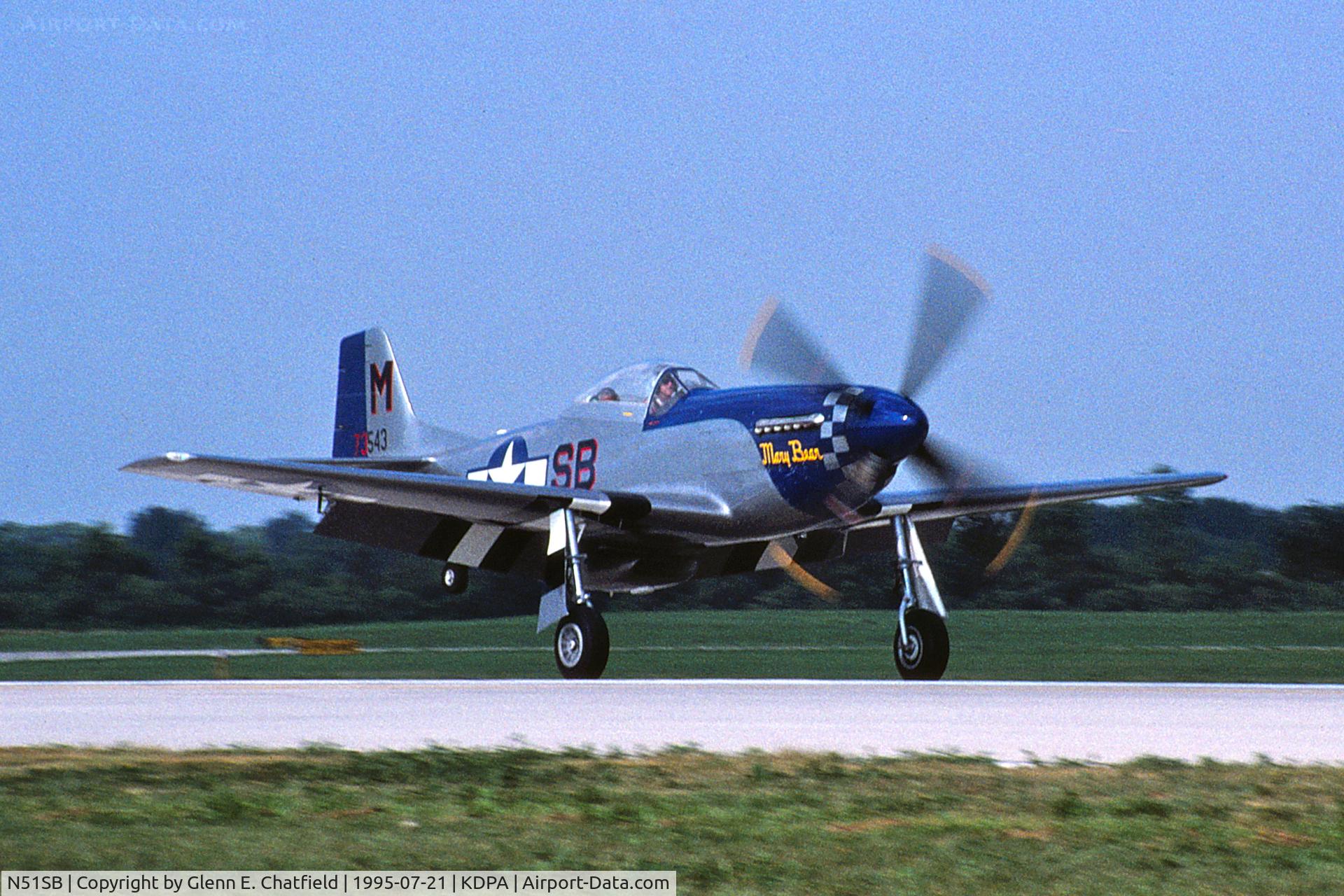 N51SB, 1944 North American P-51D Mustang C/N 122-40007, Arriving runway 19R