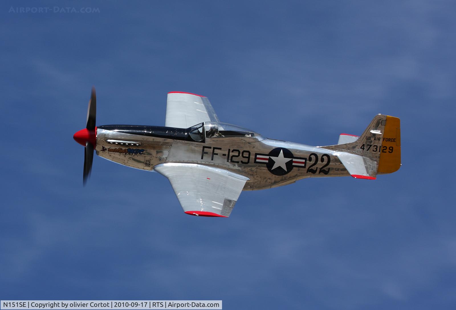 N151SE, 1944 North American P-51D Mustang C/N 122-39588 (44-73129), Profil view of merlin magic during the 2010 Reno air races