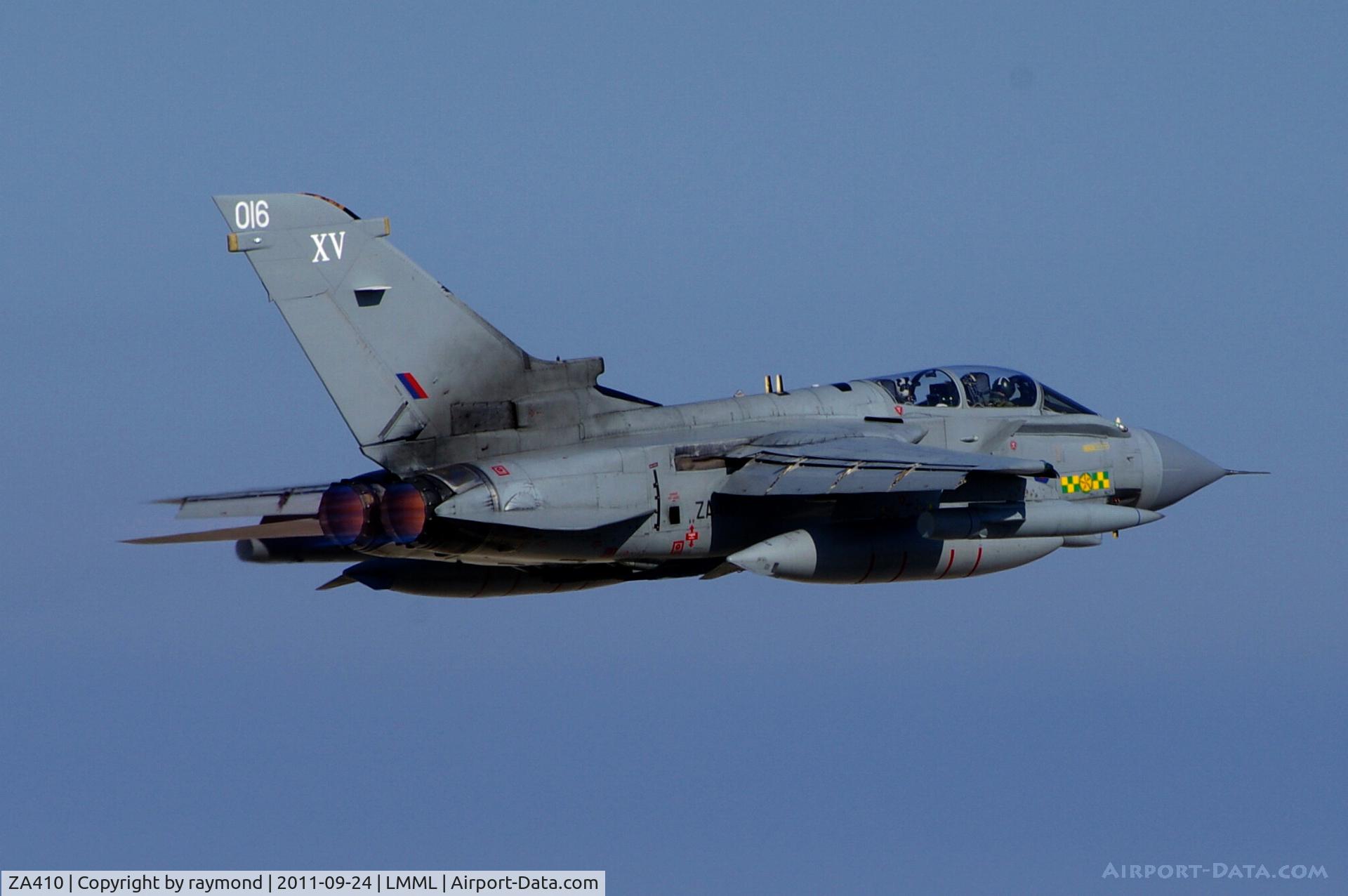 ZA410, 1983 Panavia Tornado GR.4 C/N 227/BT034/3109, Tornado GR4 ZA410/016 31Sqd RAF taking off for a demo during the Malta International Airshow 2011.