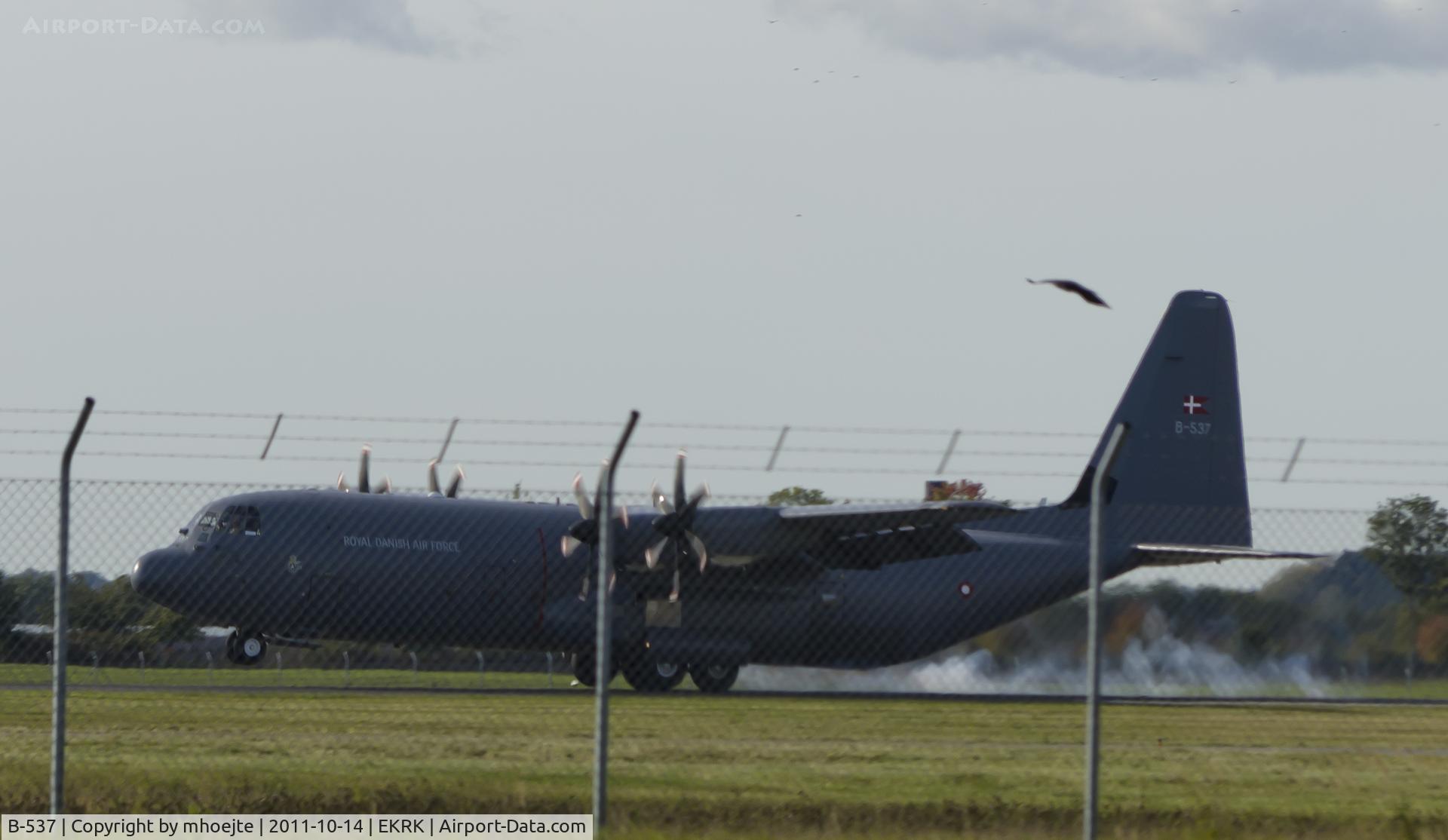 B-537, 2003 Lockheed Martin C-130J-30 Super Hercules C/N 382-5537, Touchdown Roskilde Airport Denmark