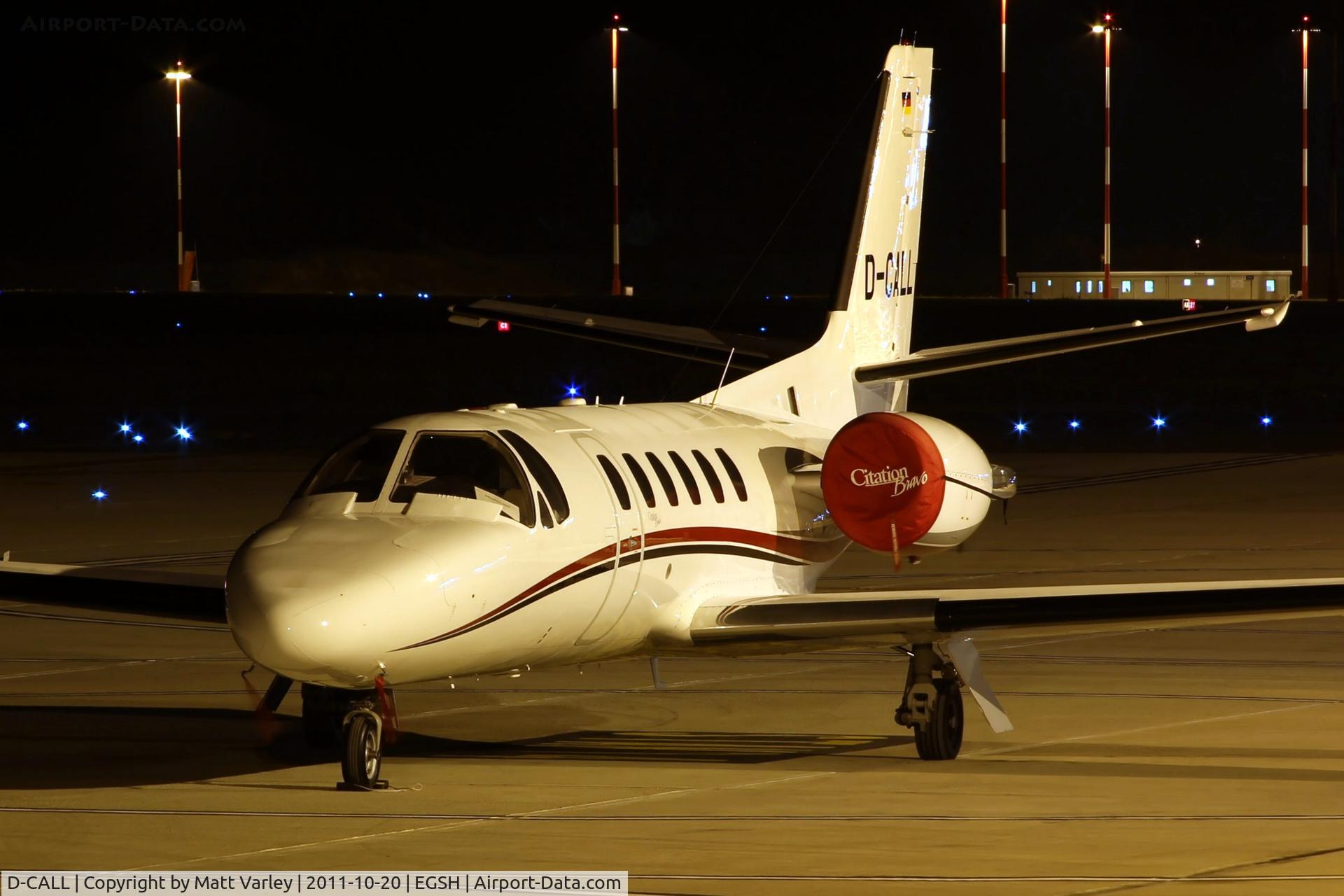 D-CALL, 1998 Cessna 550 Citation Bravo C/N 550-0834, Sat under the floodlights at Saxon Air.