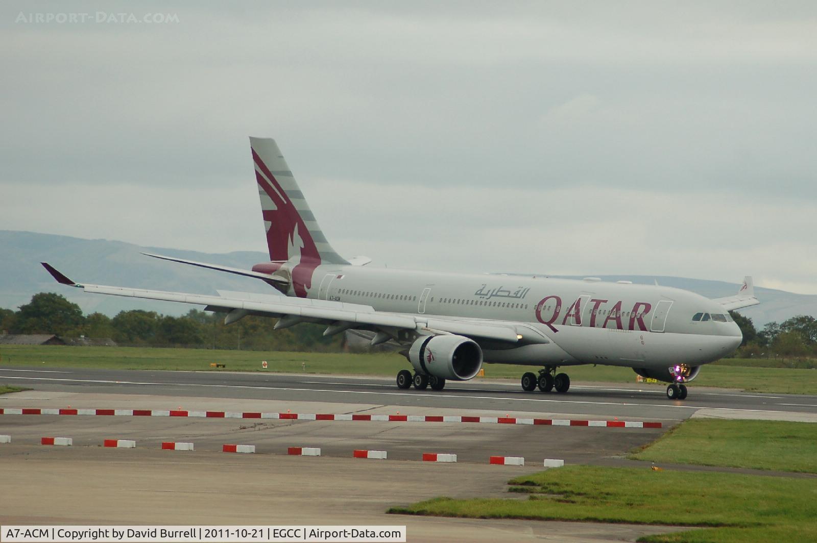 A7-ACM, 2007 Airbus A330-202 C/N 849, Qatar Airlines Airbus A330-202 landed at Manchester.