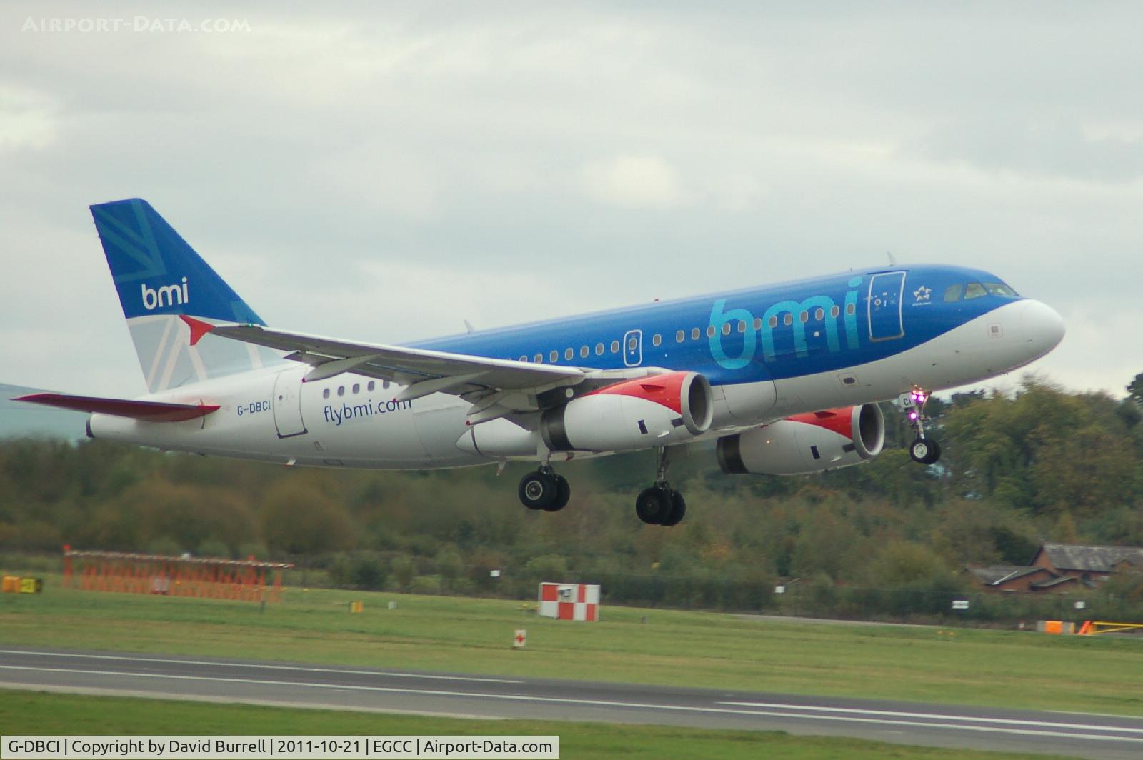 G-DBCI, 2006 Airbus A319-131 C/N 2720, BMI Airbus A319-131 taking off Manchester.