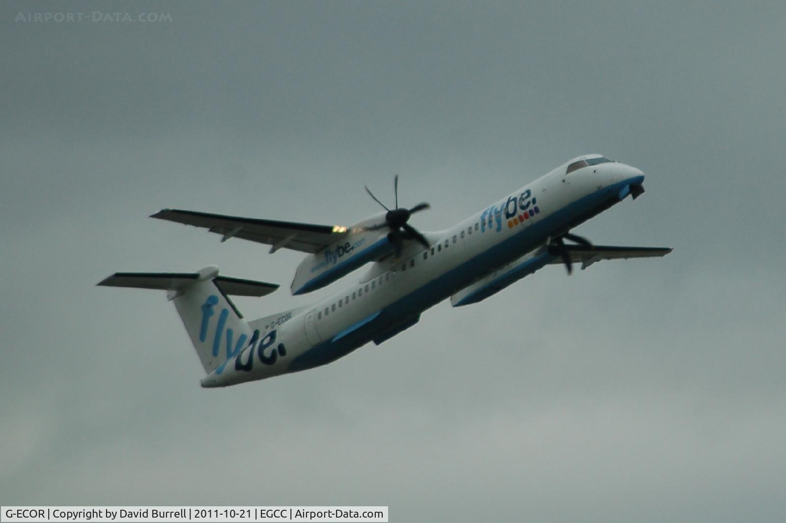G-ECOR, 2009 De Havilland Canada DHC-8-402Q Dash 8 C/N 4248, Flybe De Havilland Canada DHC-8-402 Dash 8 taking off Manchester
