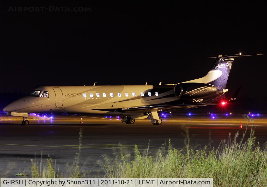 G-IRSH, 2008 Embraer EMB-135BJ Legacy C/N 14501048, Parked at the Terminal... Special revenue service with Britney Spears Show at the Montpellier Arena