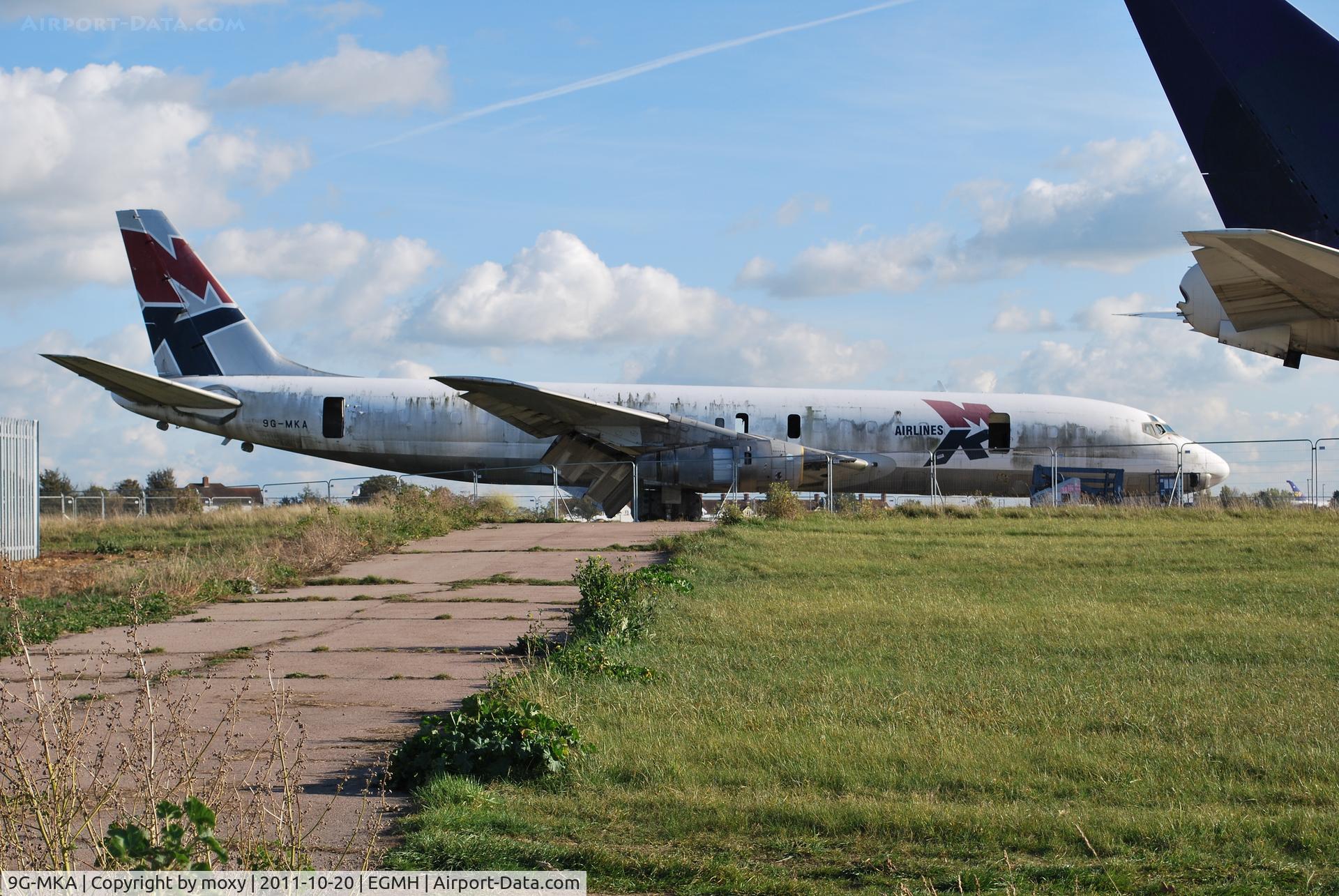 9G-MKA, 1966 Douglas DC-8-55F C/N 45804, Douglas DC-8-55F ex MK Airlines sadly rather decrepit at Manston