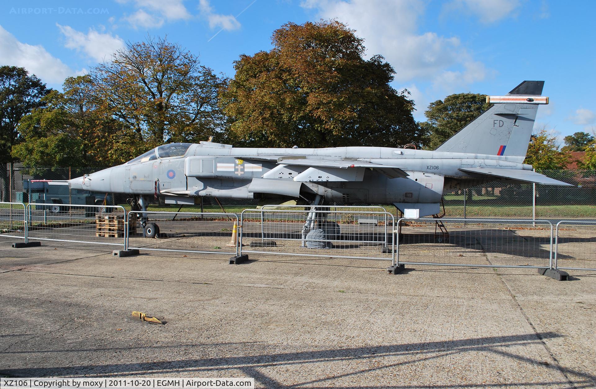 XZ106, 1976 Sepecat Jaguar GR.3A C/N S.107, Sepecat Jaguar GR.3A at the History of Manston museum.