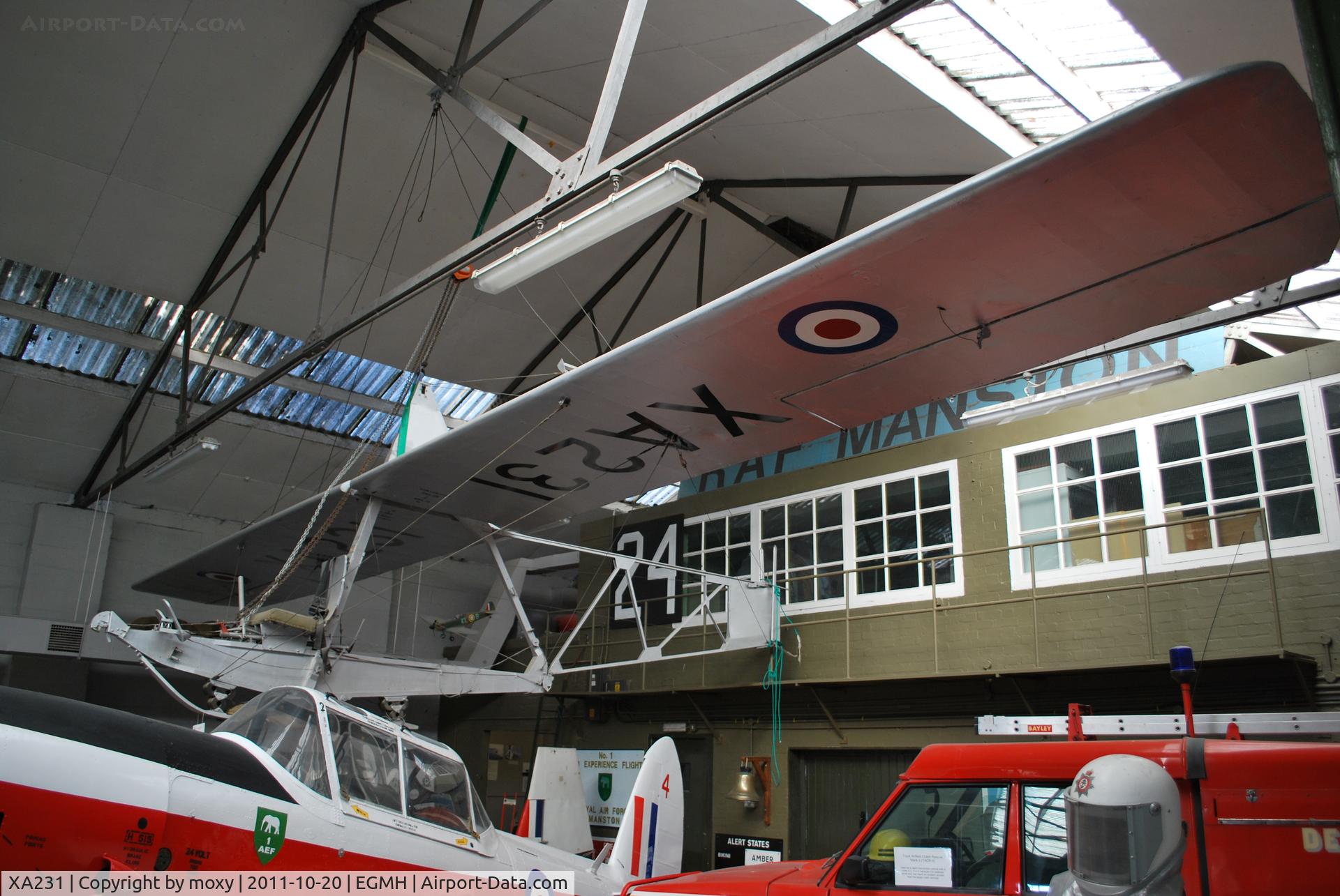 XA231, Slingsby T-38 Grasshopper TX.1 C/N 864, Slingsby Grasshopper TX.1 at the History of RAF Manston museum.