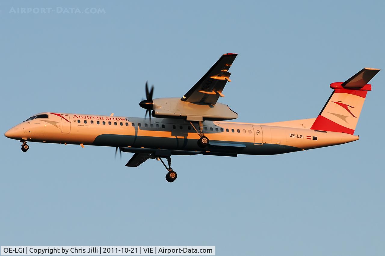OE-LGI, 2004 De Havilland Canada DHC-8-402Q Dash 8 C/N 4100, Austrian arrows