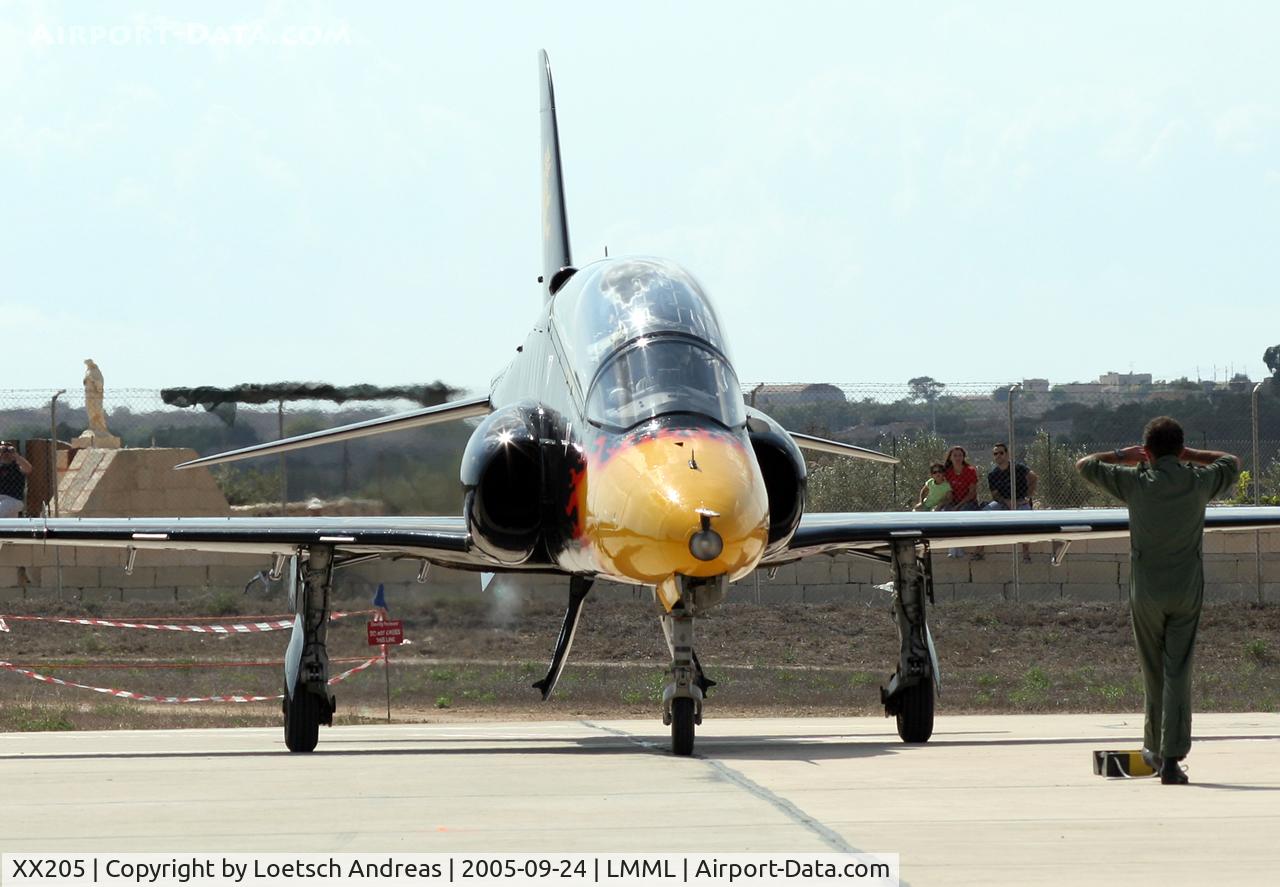 XX205, 1978 Hawker Siddeley Hawk T.1A C/N 052/312052, arrival parking position