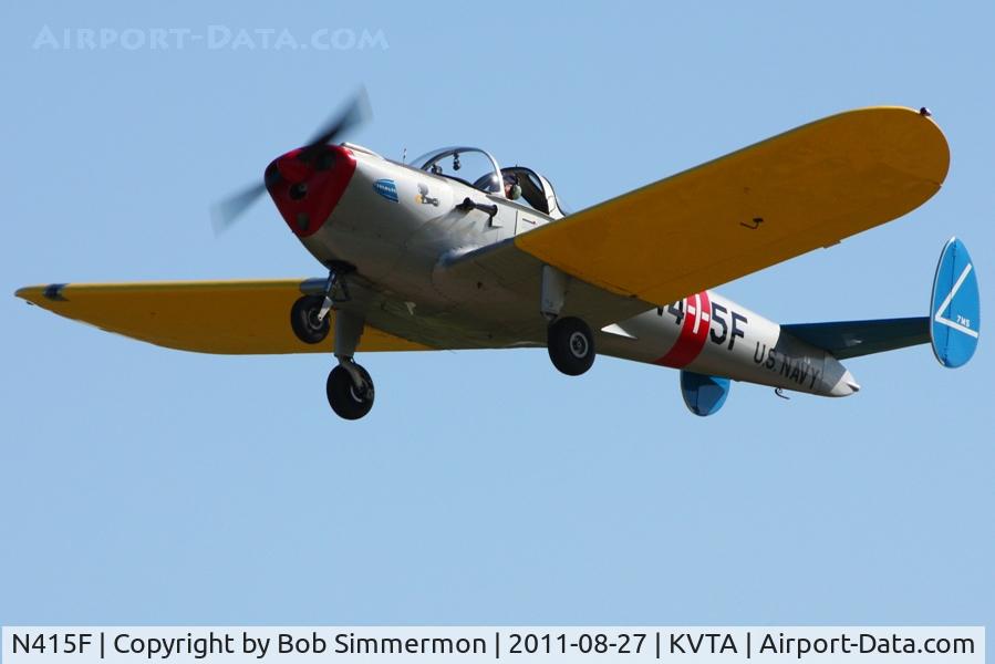 N415F, 1946 Erco 415C Ercoupe C/N 4026, Departing the EAA fly-in - Newark, Ohio