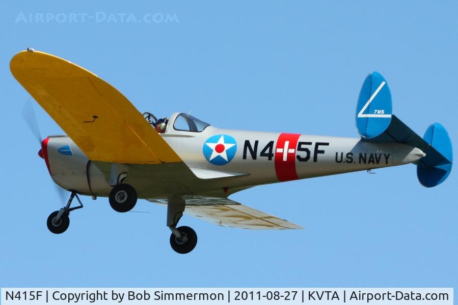 N415F, 1946 Erco 415C Ercoupe C/N 4026, Departing Newark, Ohio