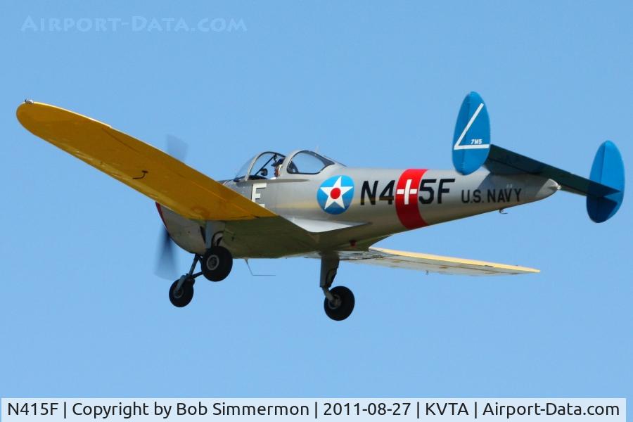 N415F, 1946 Erco 415C Ercoupe C/N 4026, Departing Newark, Ohio