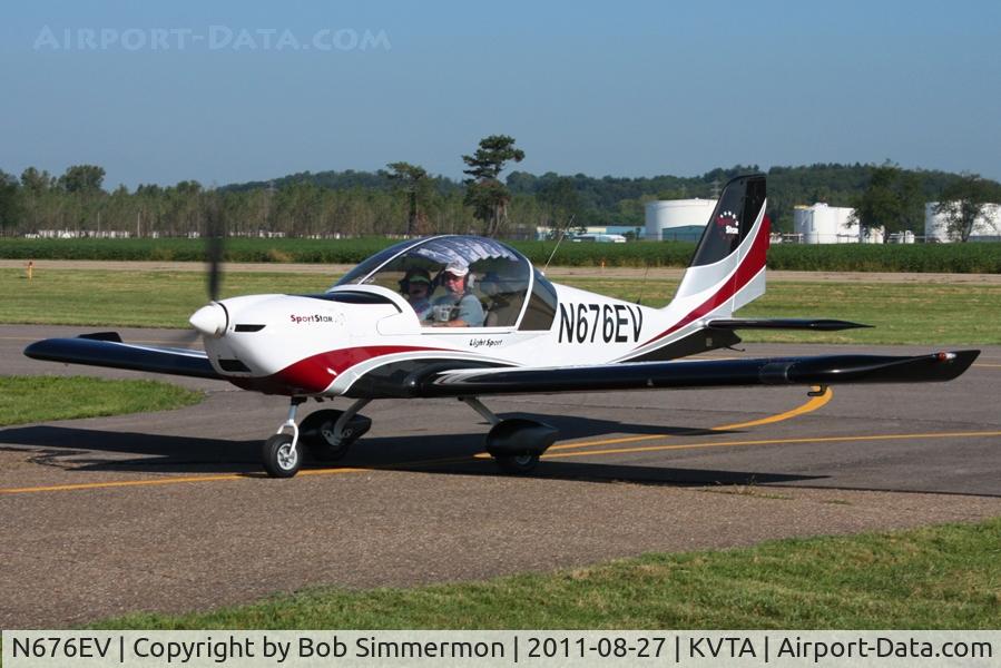 N676EV, 2006 Evektor-Aerotechnik Sportstar C/N 20060707, Arriving at the EAA fly-in - Newark, Ohio