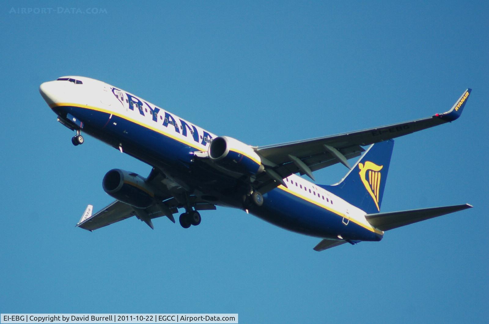 EI-EBG, 2009 Boeing 737-8AS C/N 37525, Ryanair Boeing 737-8AS(WL) on approach Manchester Airport.
