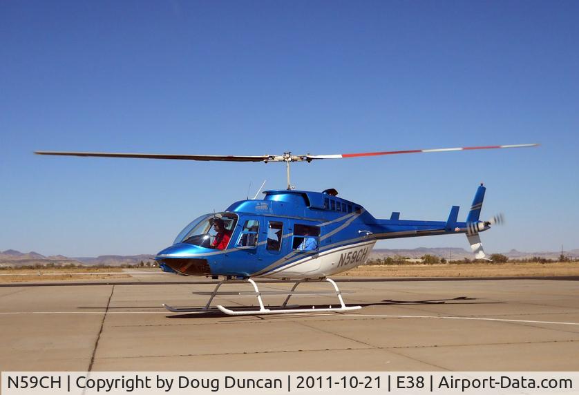 N59CH, Bell 206L-1 LongRanger II C/N 45284, Visiting the Alpine-Casparis Airport from Fort Worth.