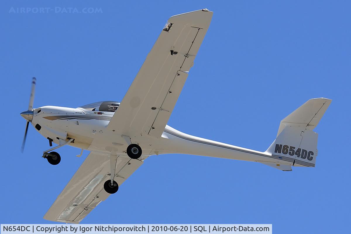 N654DC, 2005 Diamond DA-20C-1 Eclipse C/N C0337, Take Off at San Carlos airport.