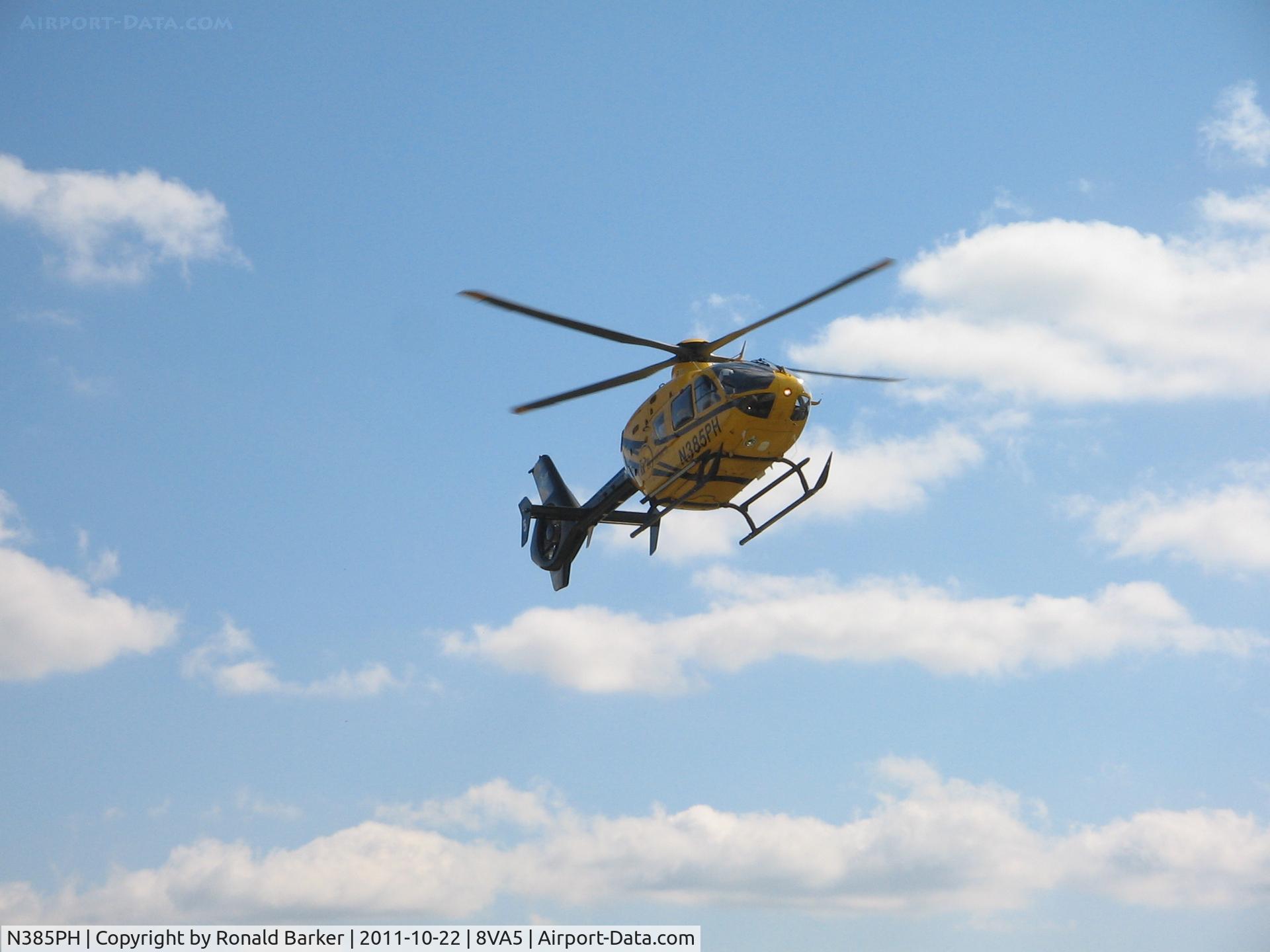 N385PH, 2008 Eurocopter EC-135P-2+ C/N 0670, Arriving UVA Hospital