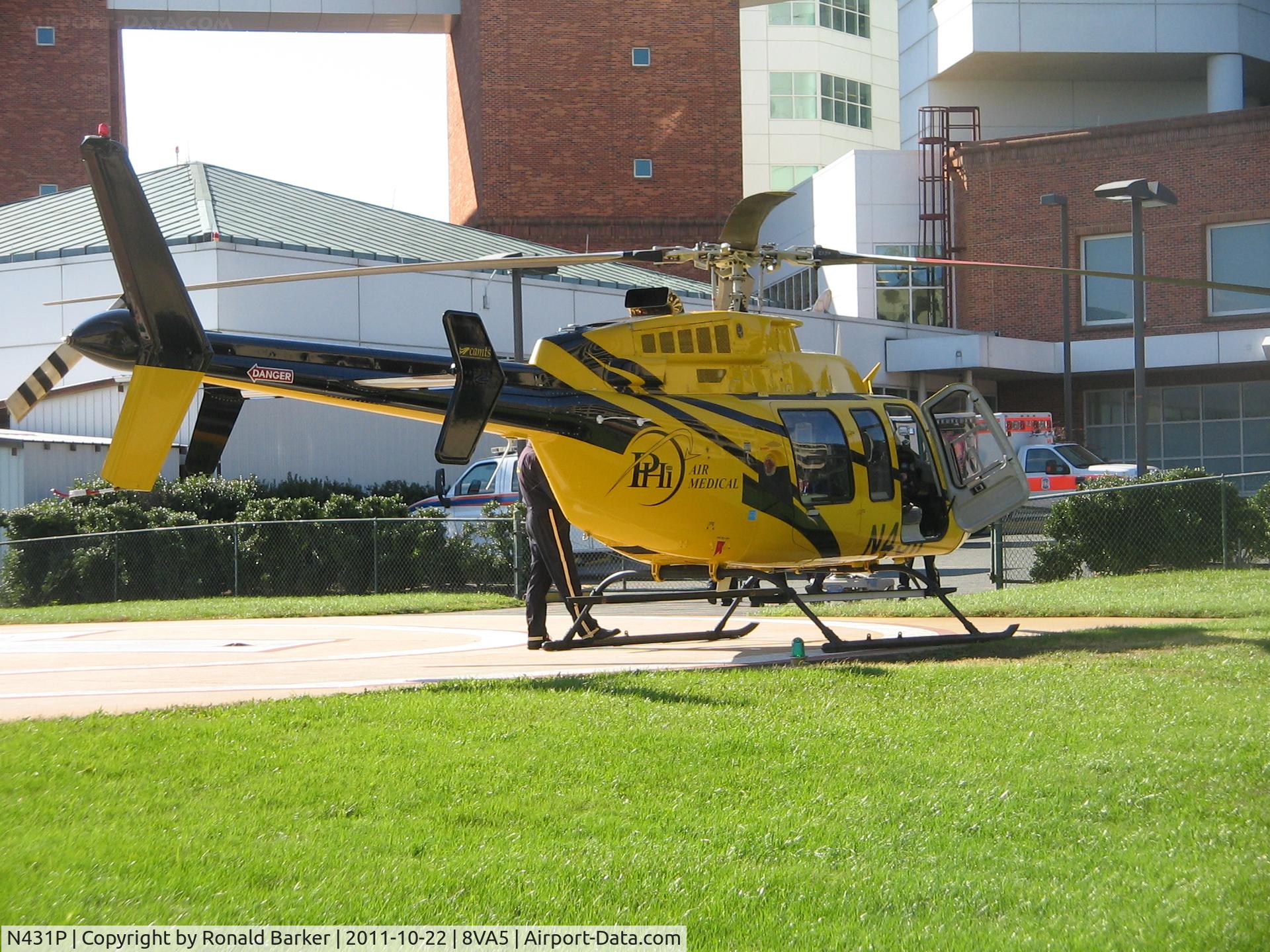 N431P, Bell 407 C/N 53857, UVA Hospital