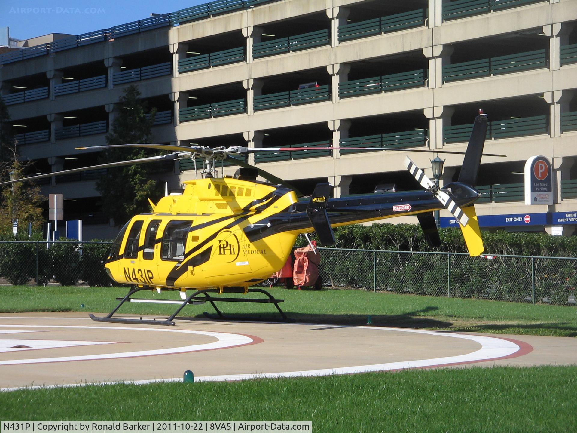 N431P, Bell 407 C/N 53857, UVA Hospital
