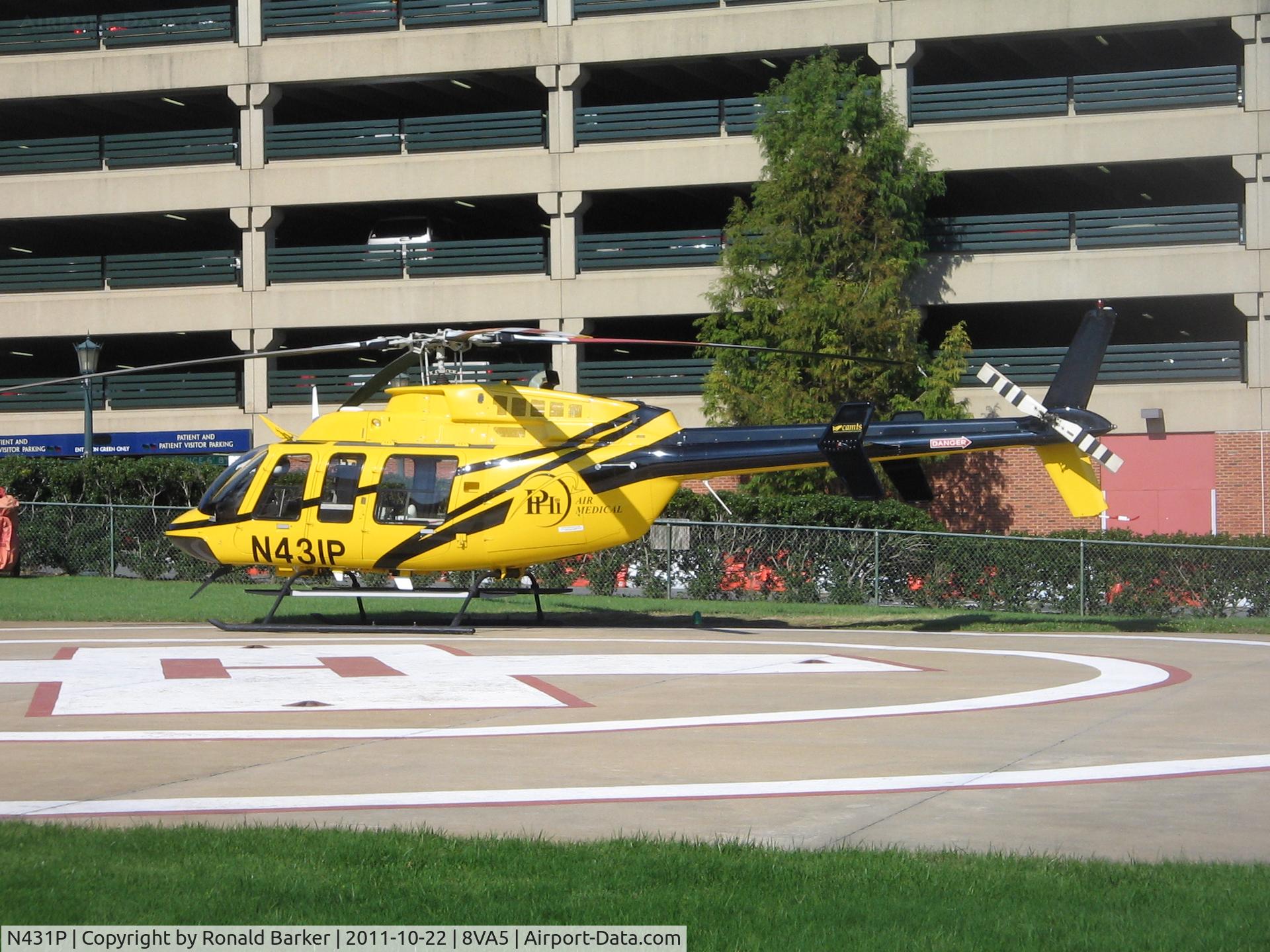 N431P, Bell 407 C/N 53857, UVA Hospital