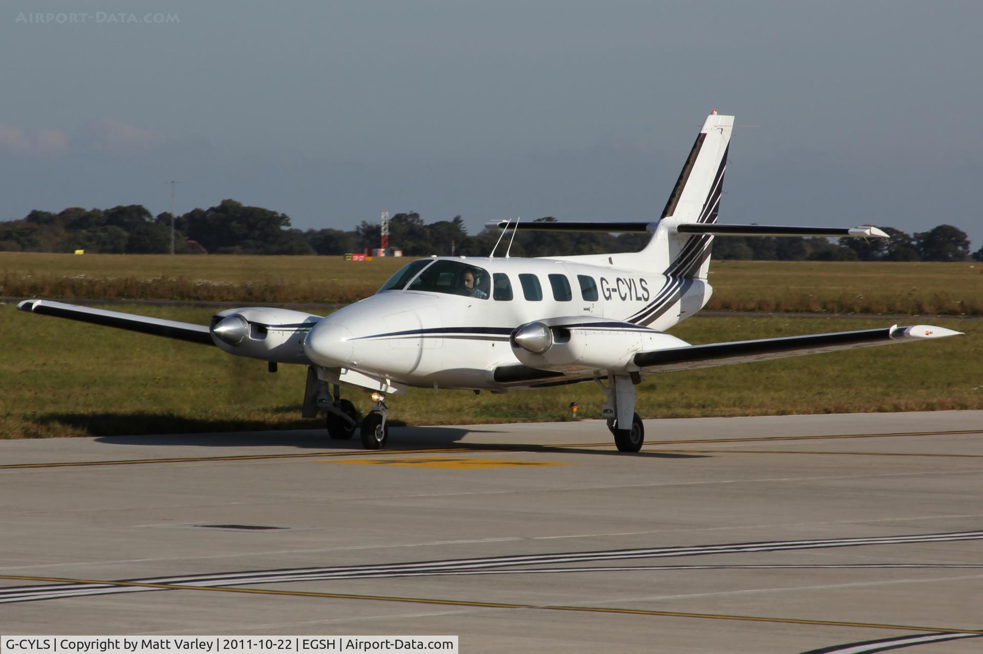G-CYLS, 1982 Cessna T303 Crusader C/N T30300005, Arriving at Saxon Air.
