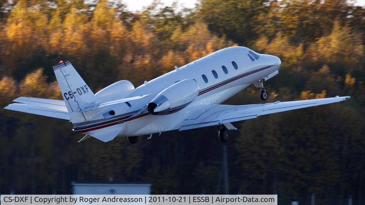 CS-DXF, 2005 Cessna 560XL Citation XLS C/N 560-5586, Leaving Bromma for Ängelholm