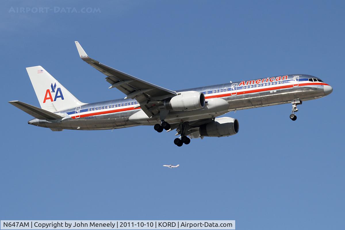 N647AM, 1991 Boeing 757-223 C/N 24605, Short final for 14R